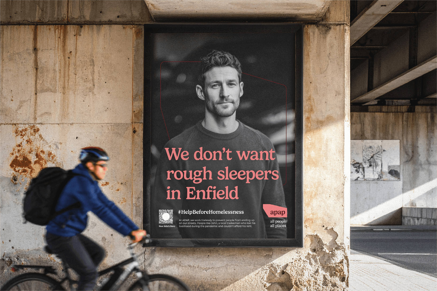 Outdoor poster saying 'We dont want rough sleepers in Enfield'