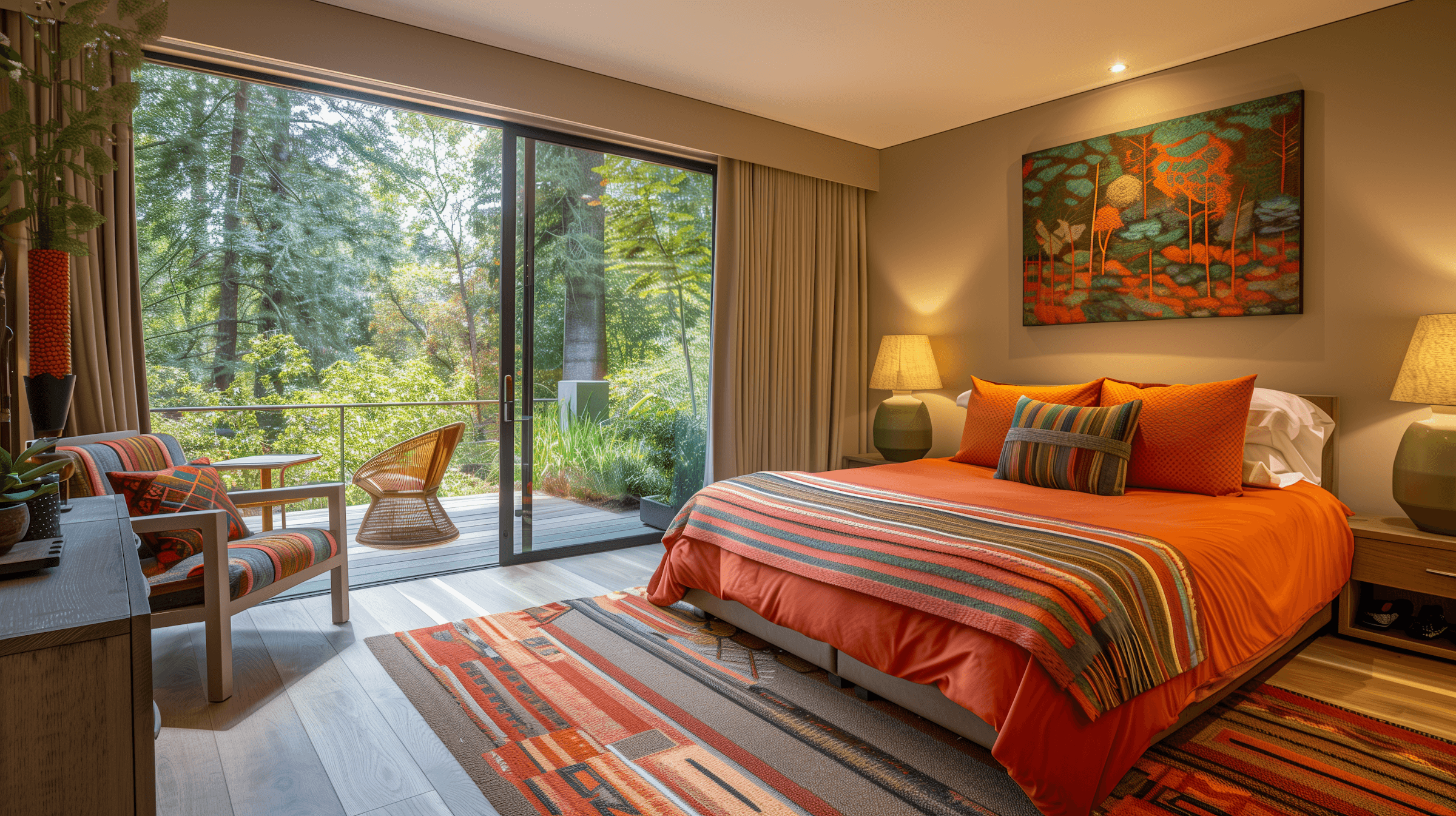 Bedroom with large window