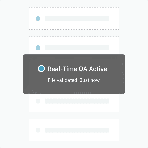 Real-time QA active warning