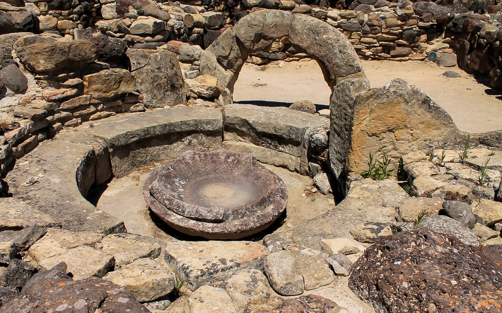 Ancient stone structure at Barumini UNESCO Site, Sardinia, Italy.