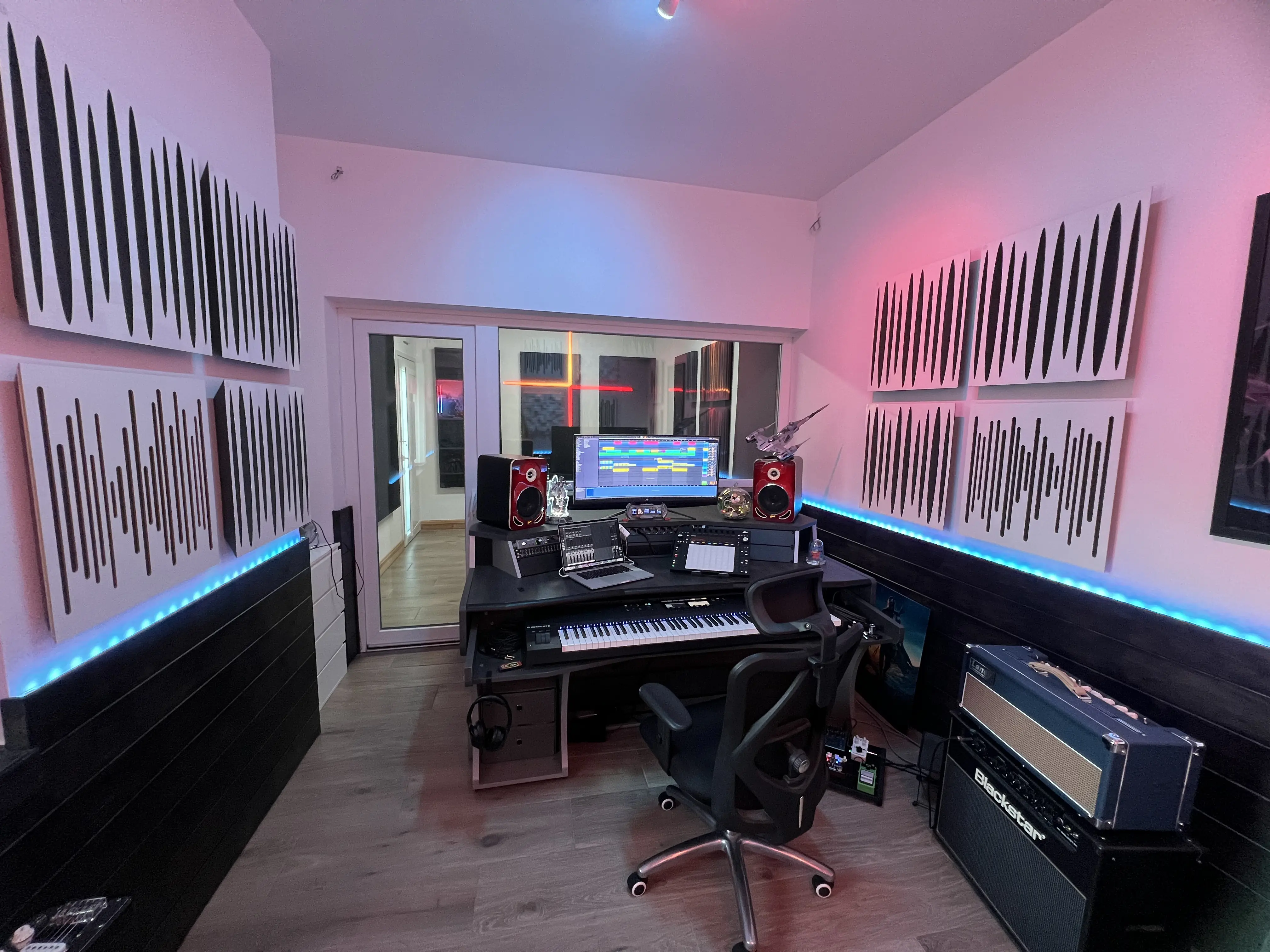 Interior del estudio de música