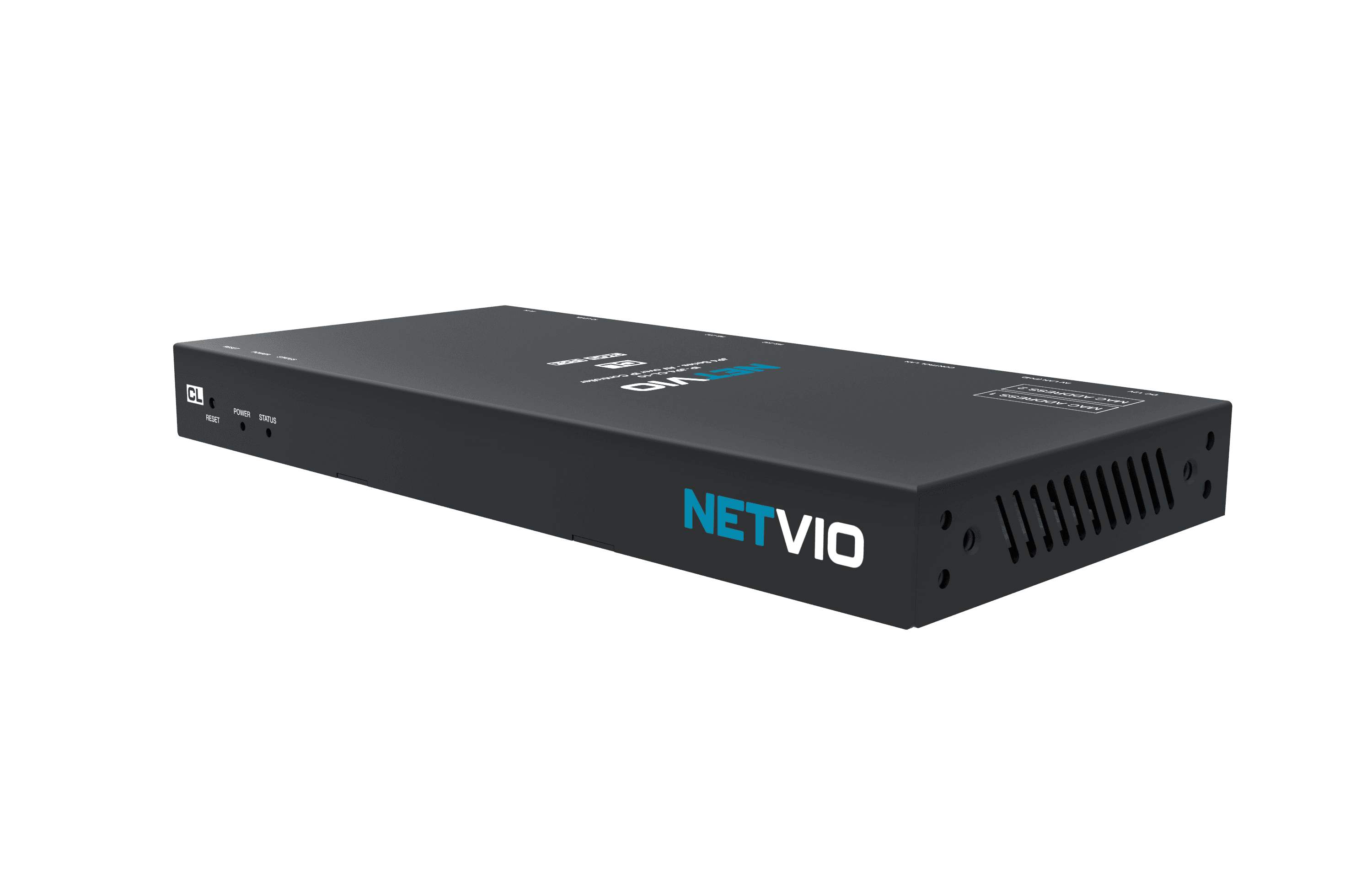 NETVIO black device with power and status lights