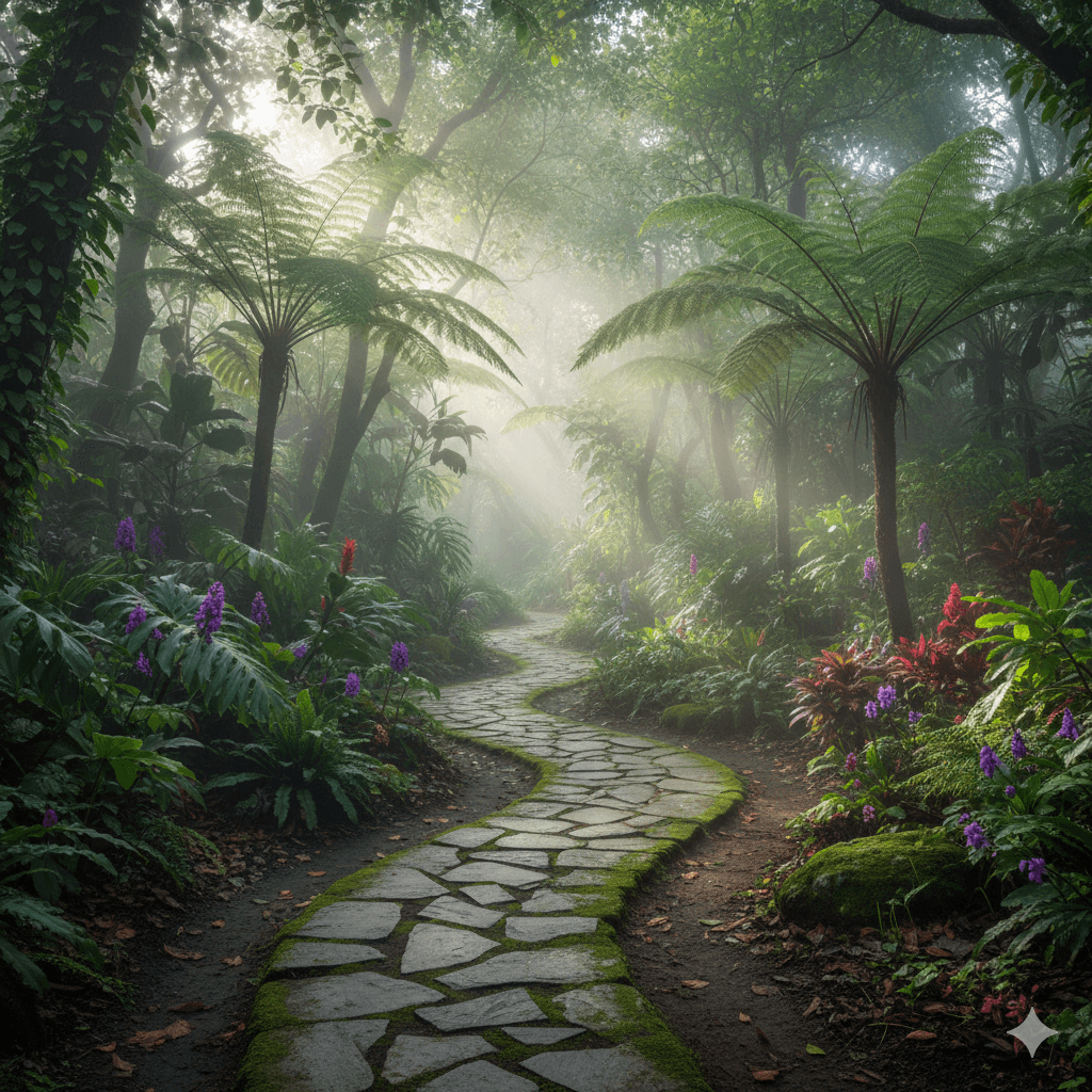 Lush landscaped walking trails and green gardens at M3M residential project in Sector 111 Gurugram