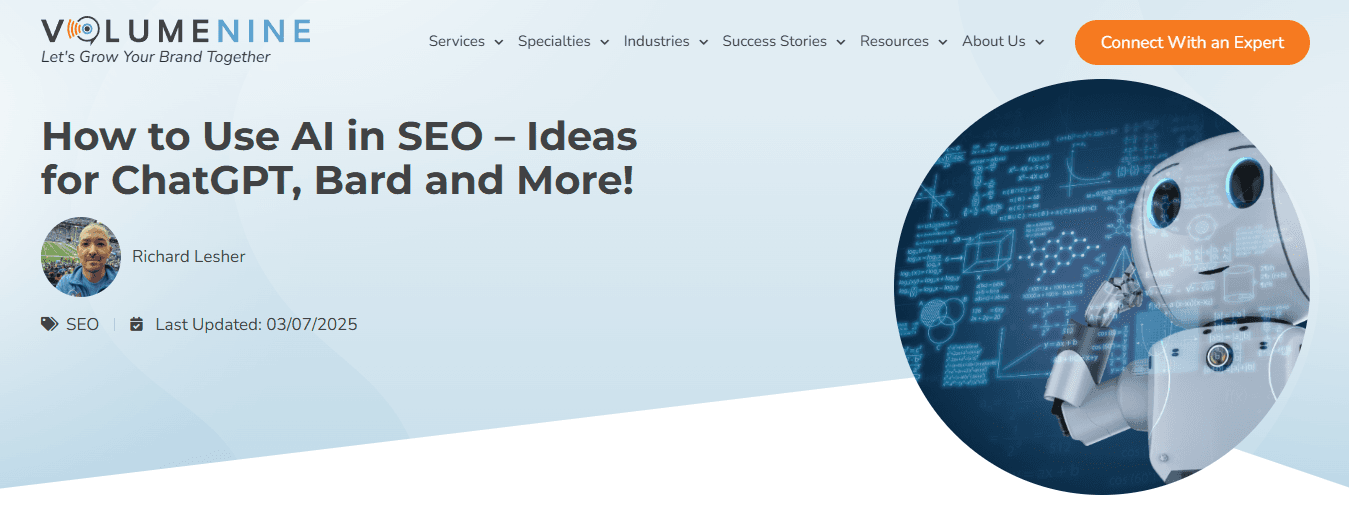 Volume Nine Performance-First SEO with AI-Enhanced Content