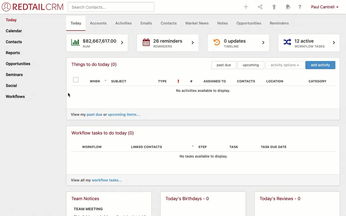 An image of Dreelio's dashboard