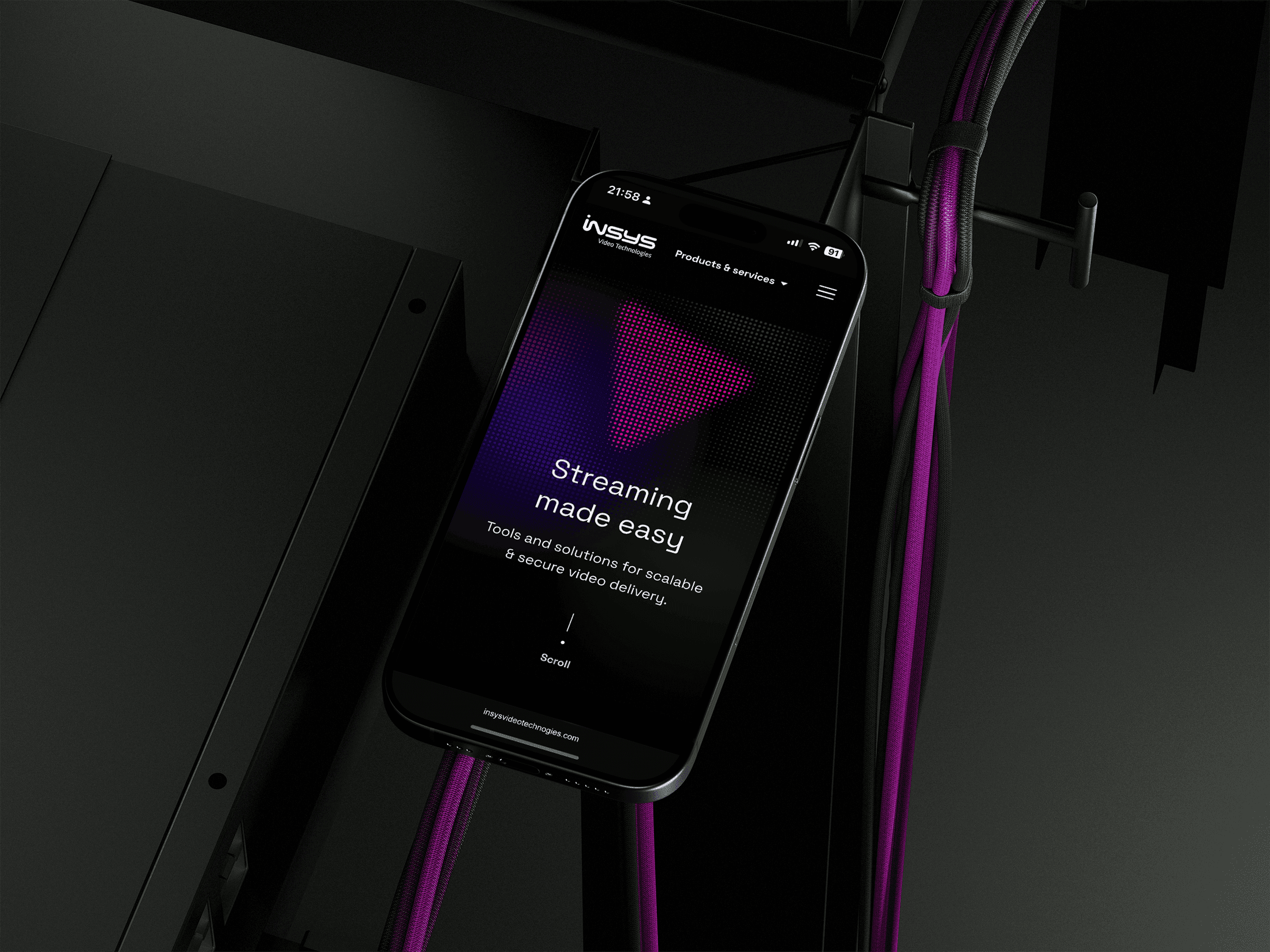 Phone mockup. Phone shows Selfmade-person website in mobile version.