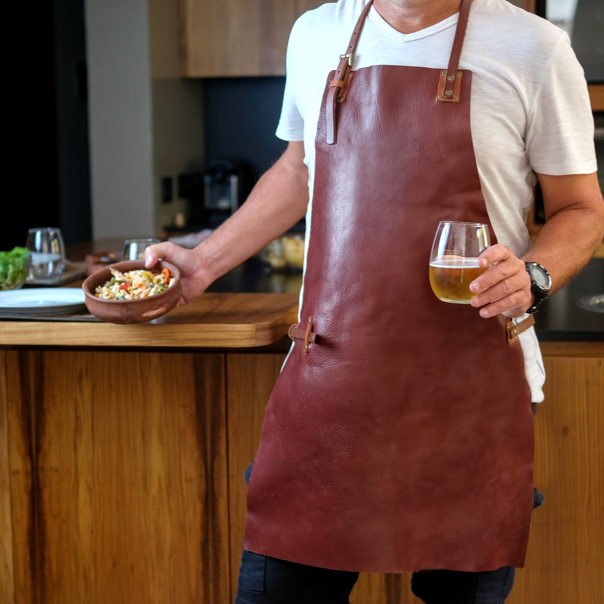 Close-up of a tree stump showing growth rings and a textured brown wood surface.