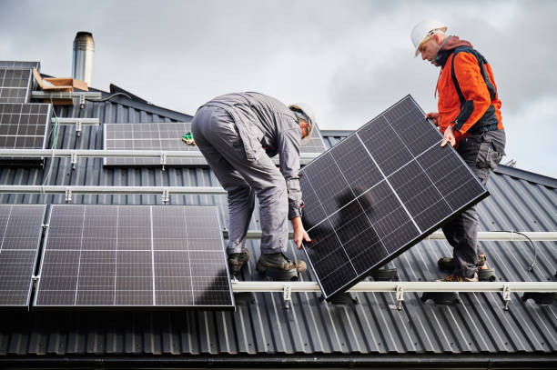 Solar panel installation on residential home