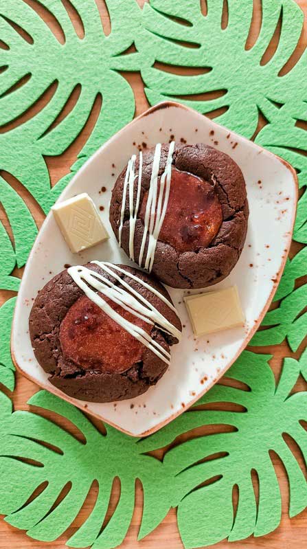 Two Cherry Bomb cookies in display