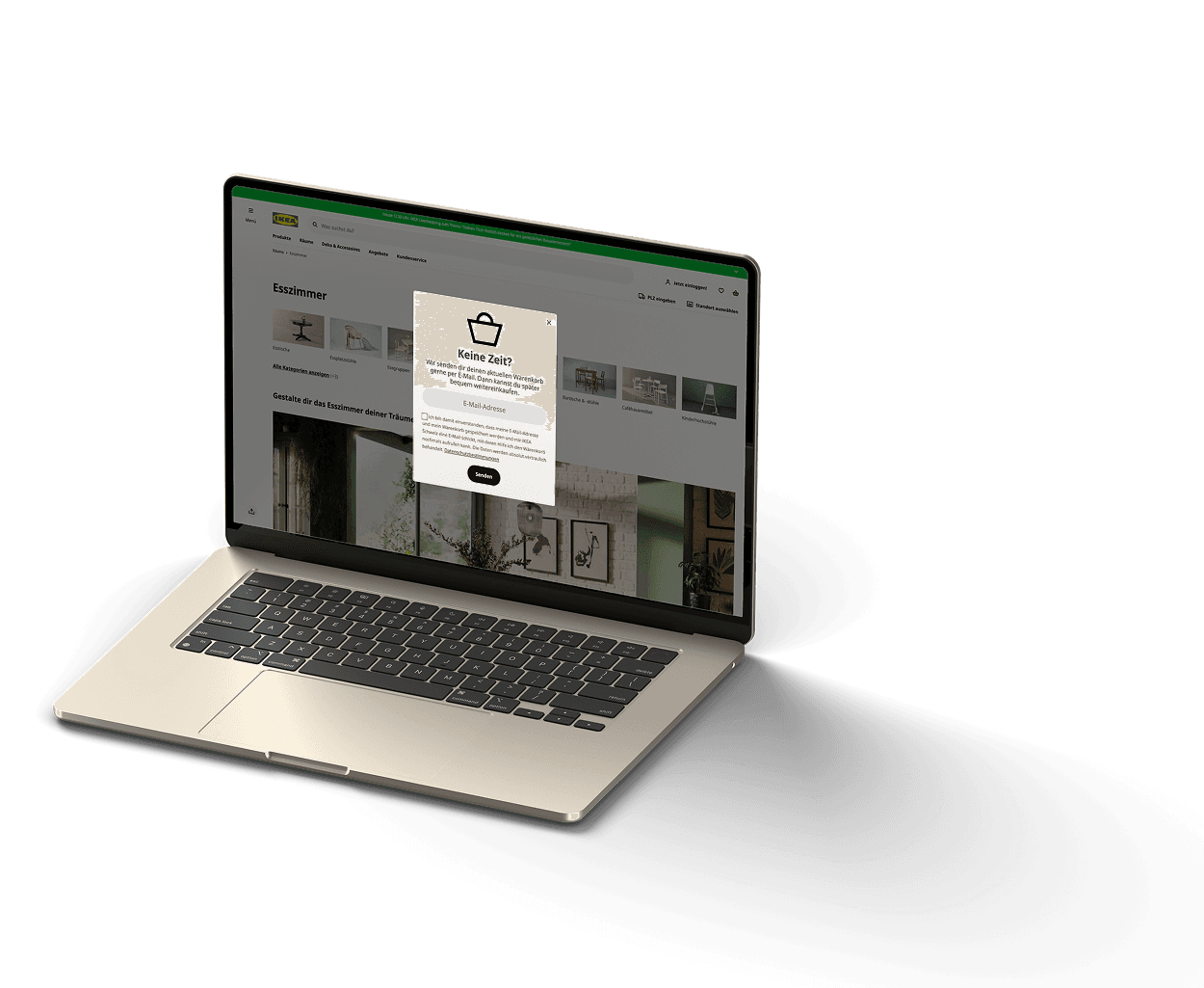 Laptop mit Sovendus Optimize Produkt-Screen