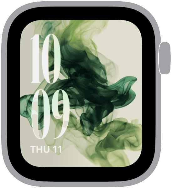 A selection from the Jade Atmos Apple Watch face collection