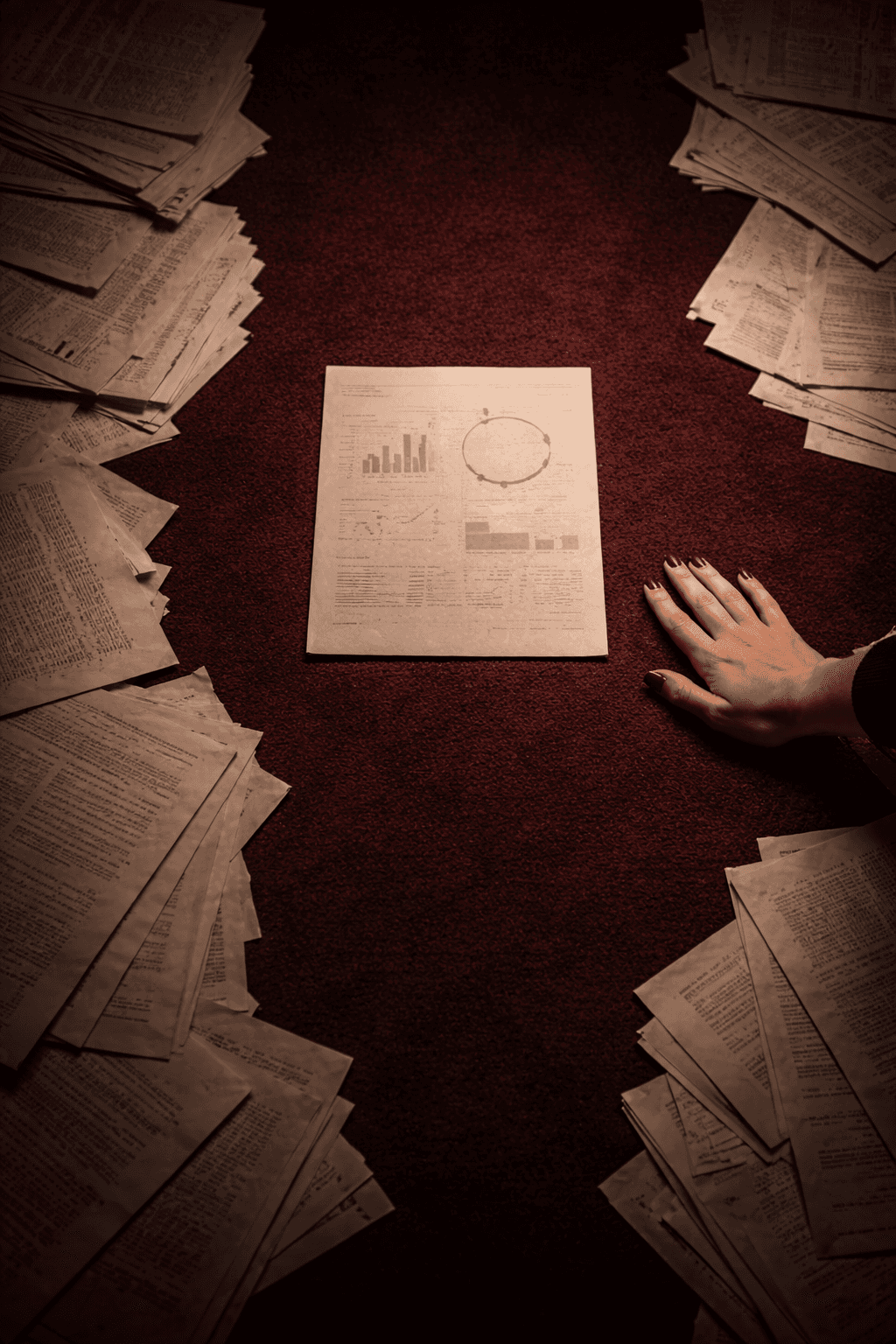 A silhouette of a person standing amidst vibrant swirling colors of teal and orange.