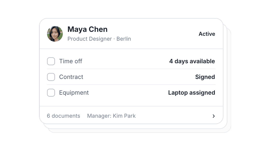Employee Tasks interface in Alpin