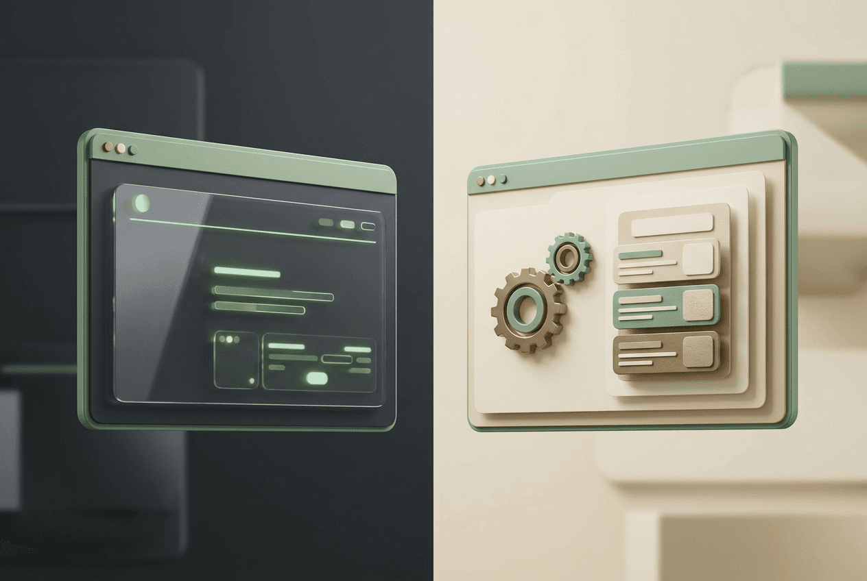 Framer vs WordPress 2026 — two website platforms compared side by side