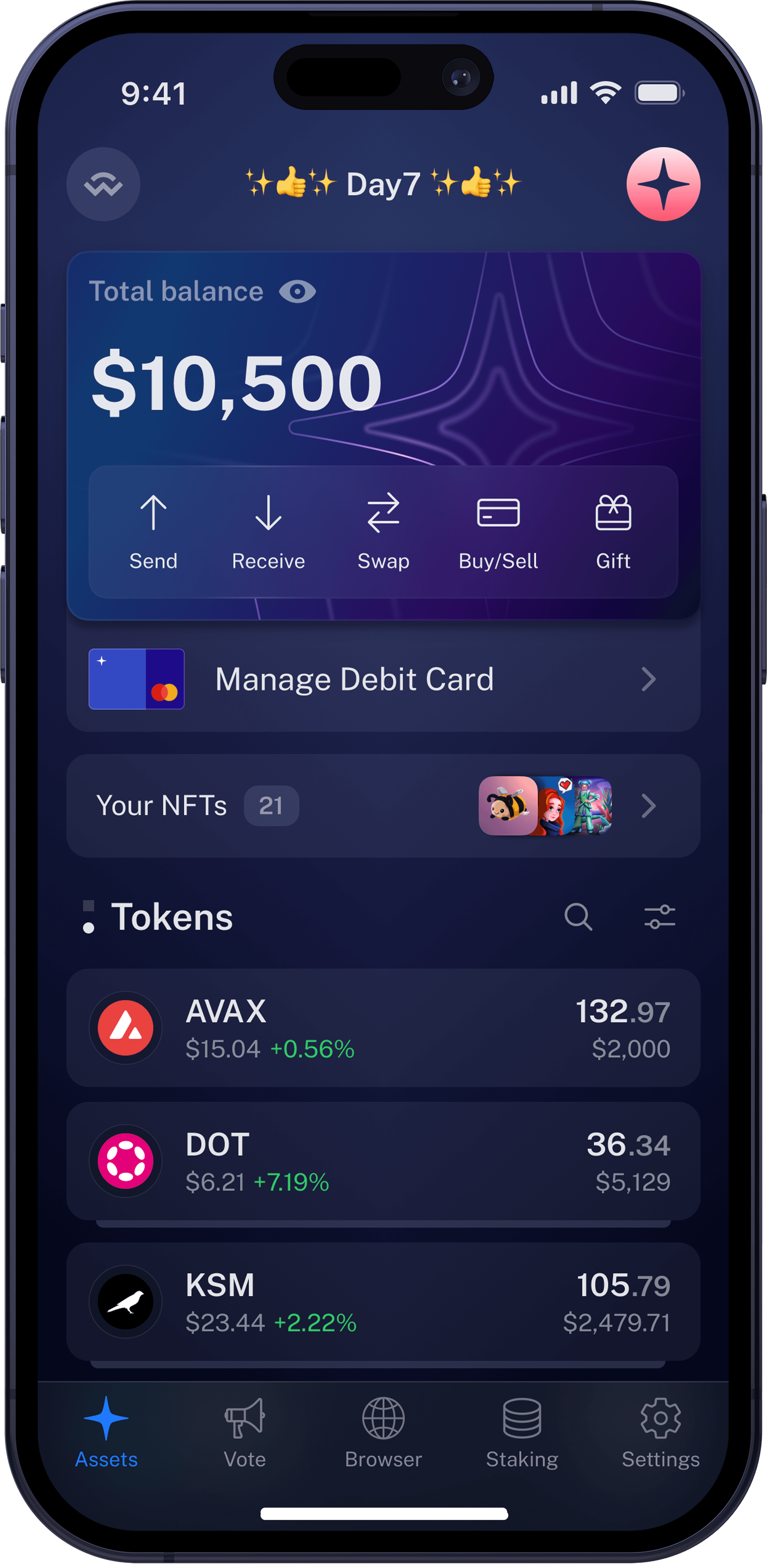 avax wallet interface Nova Wallet