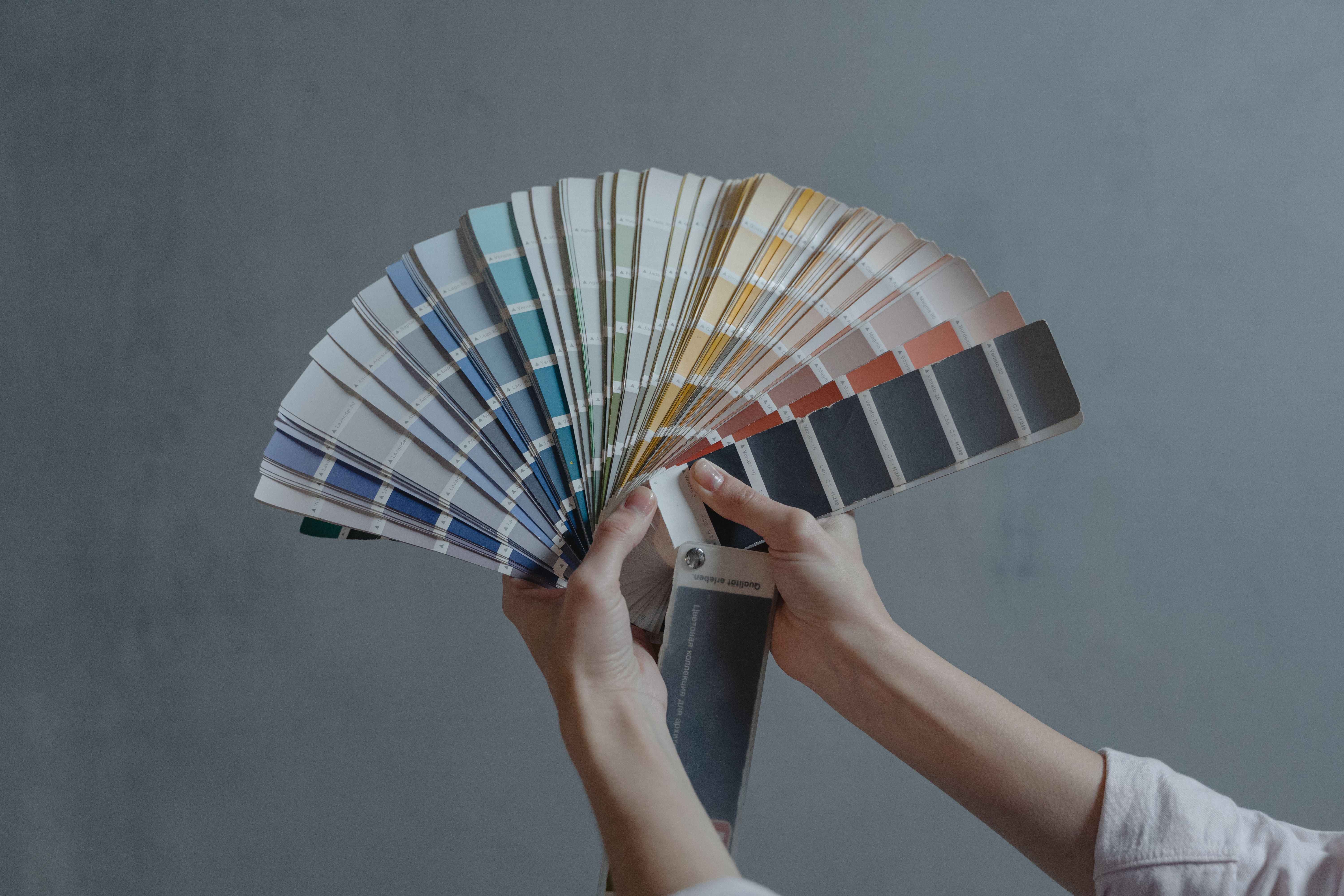 Colour swatch fan for choosing brand colours