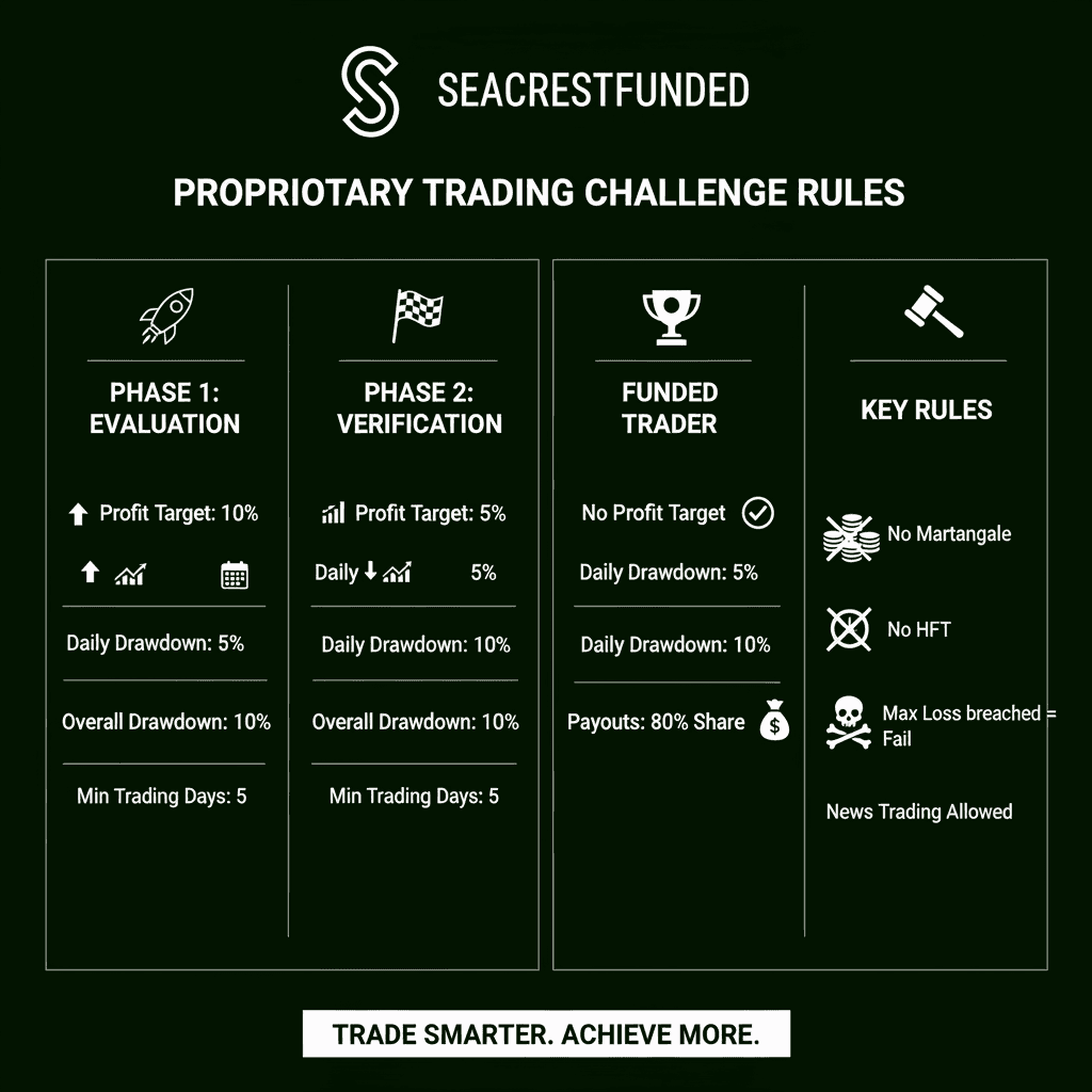 SeacrestFunded Challenge Rules Infographic
