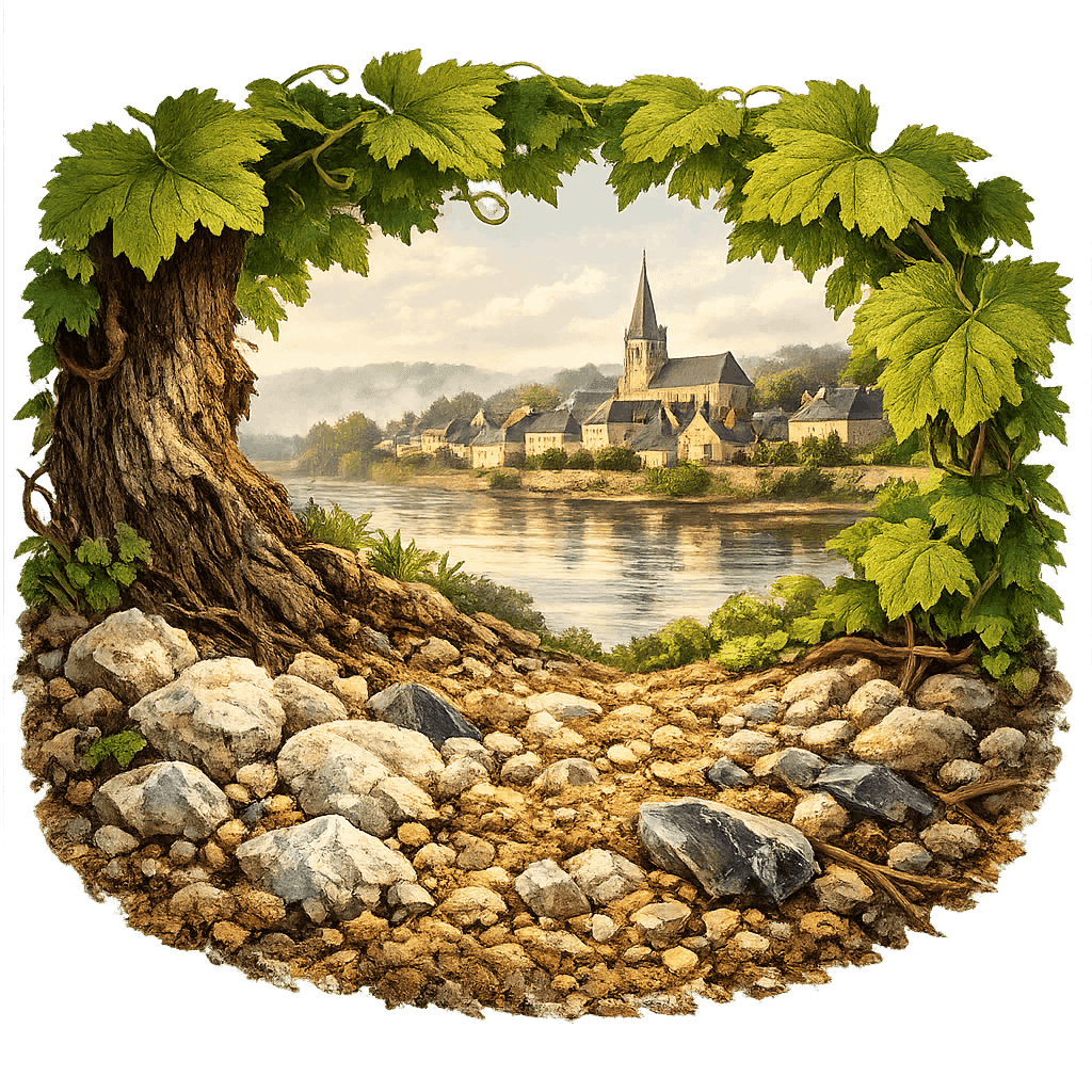 Detailed graphic of the Montlouis-sur-Loire wine region.