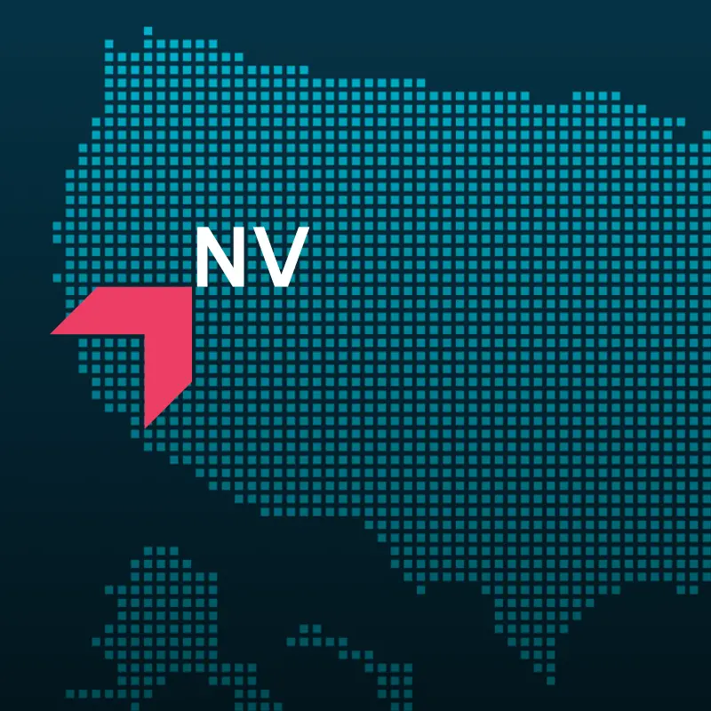 Map highlighting Nevada with a red arrow, representing GIA Group, LLC truck insurance coverage area.