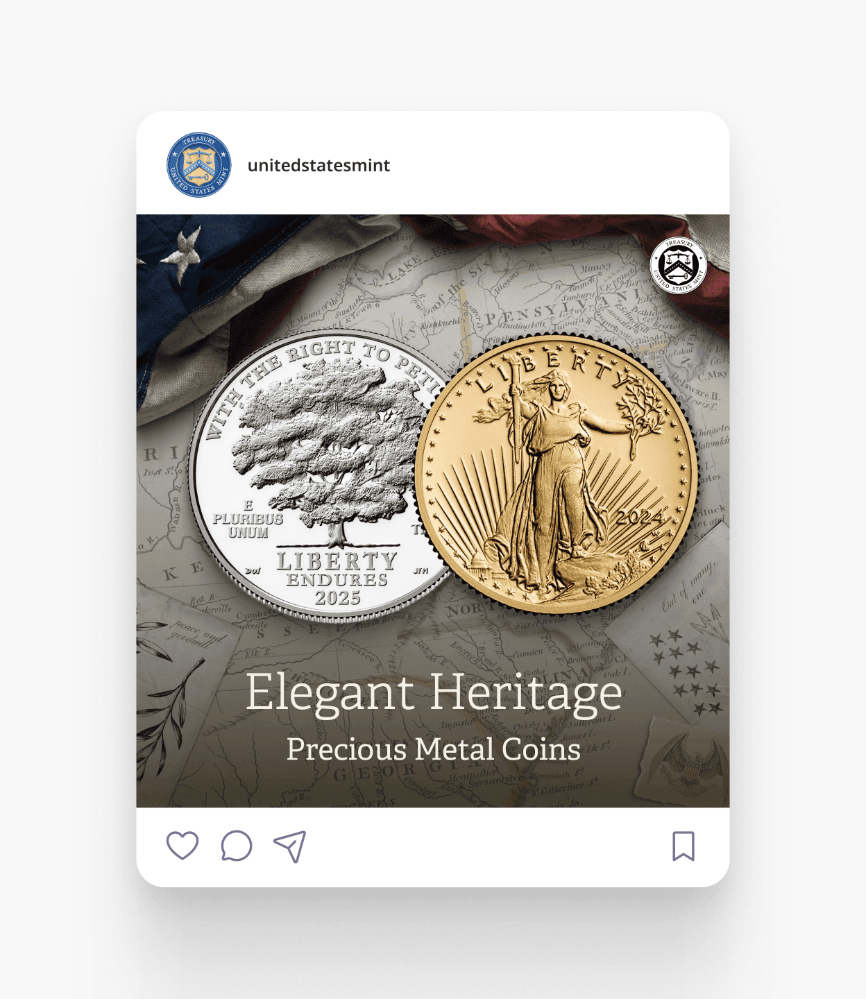 An example of an Instagram post feautring the Precious Metals collection.