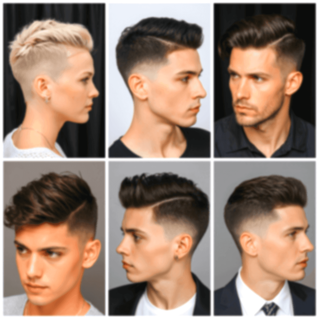 a montage of mens haircuts