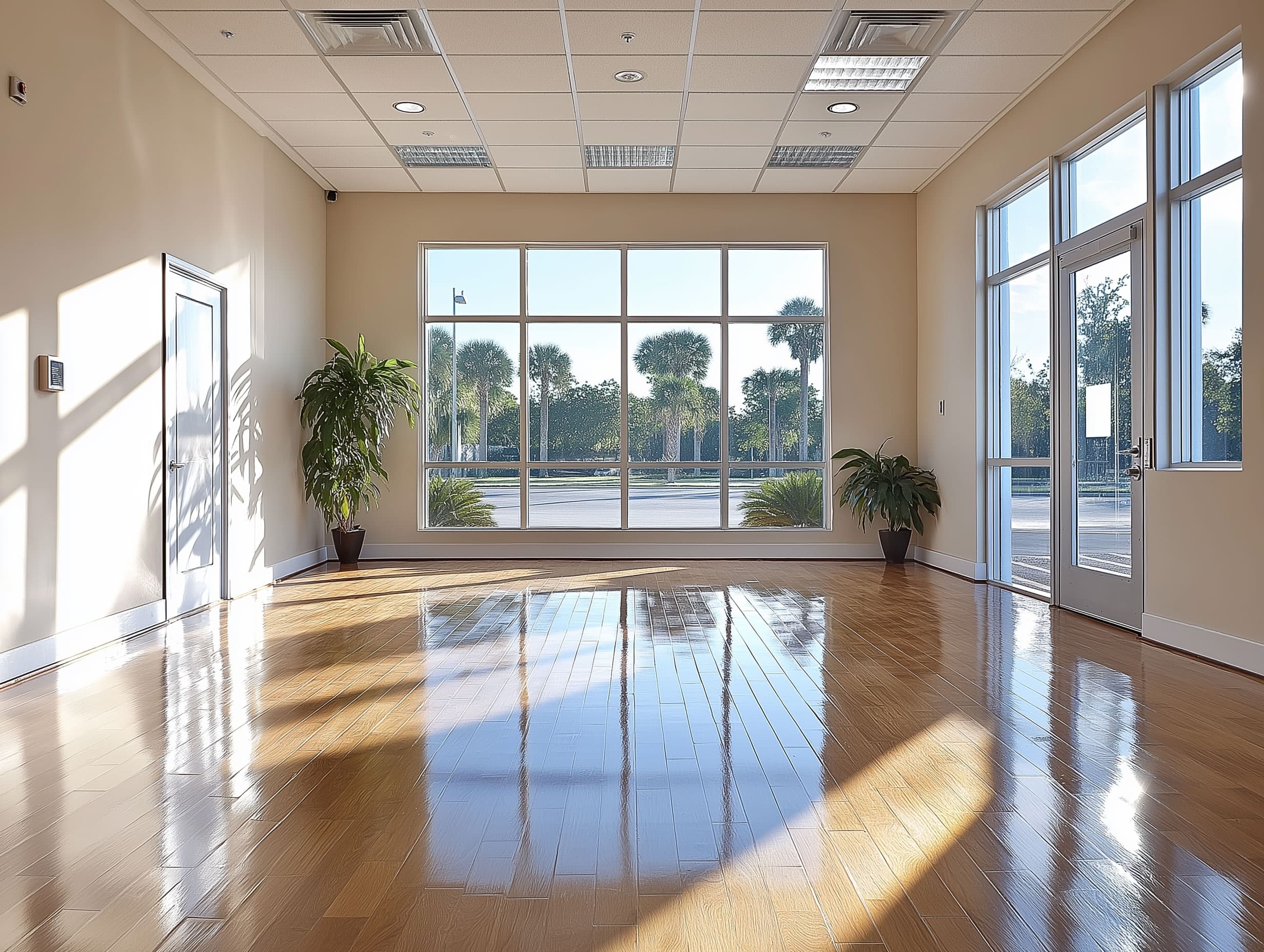 Glass storefront  inside view