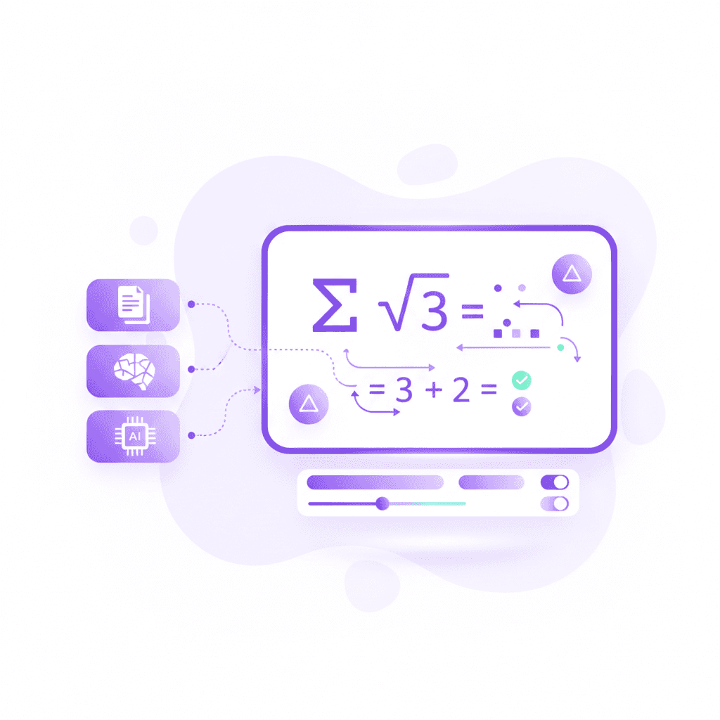 Interactive AI canvas solving math equations step by step