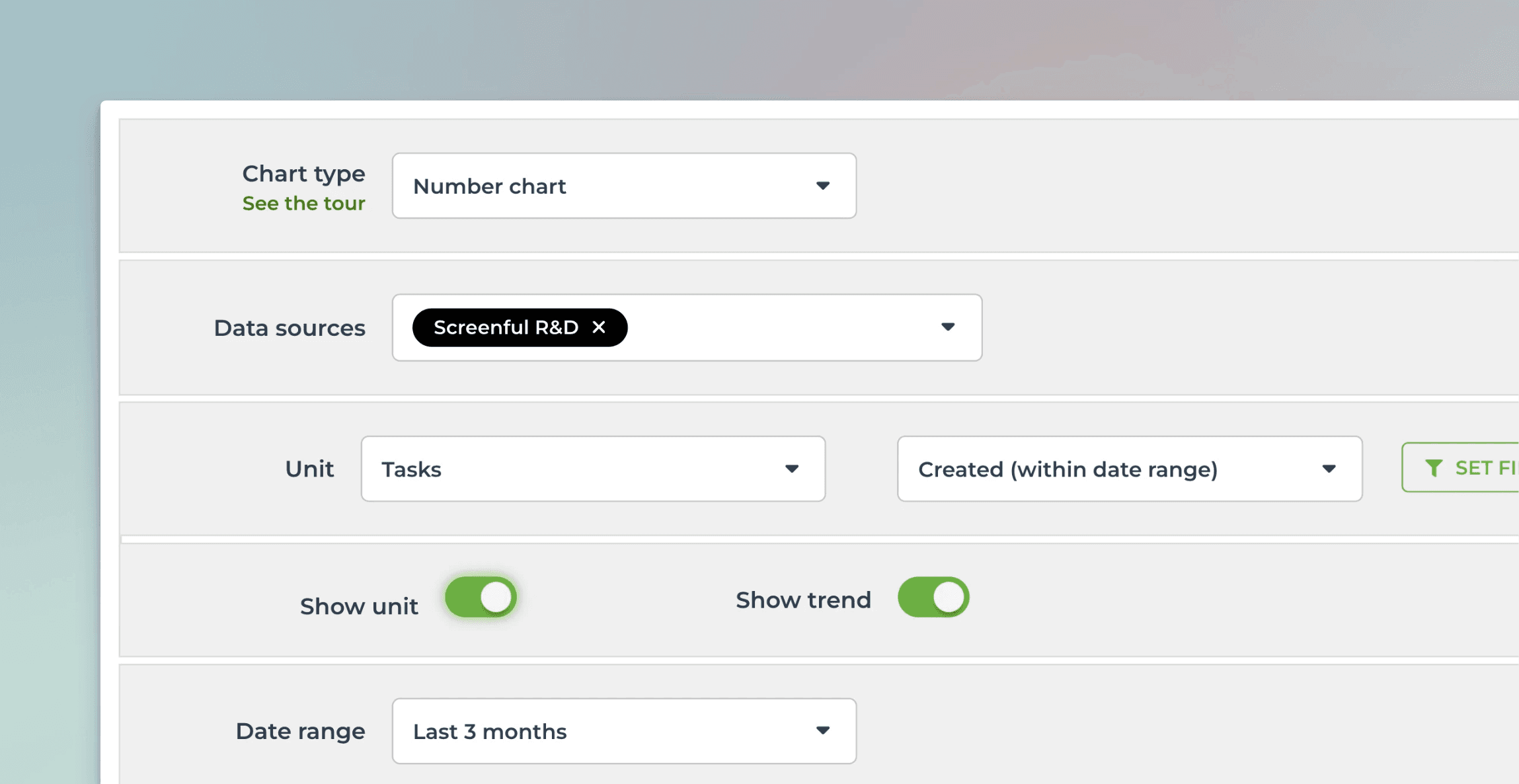 Adjust chart with the editor