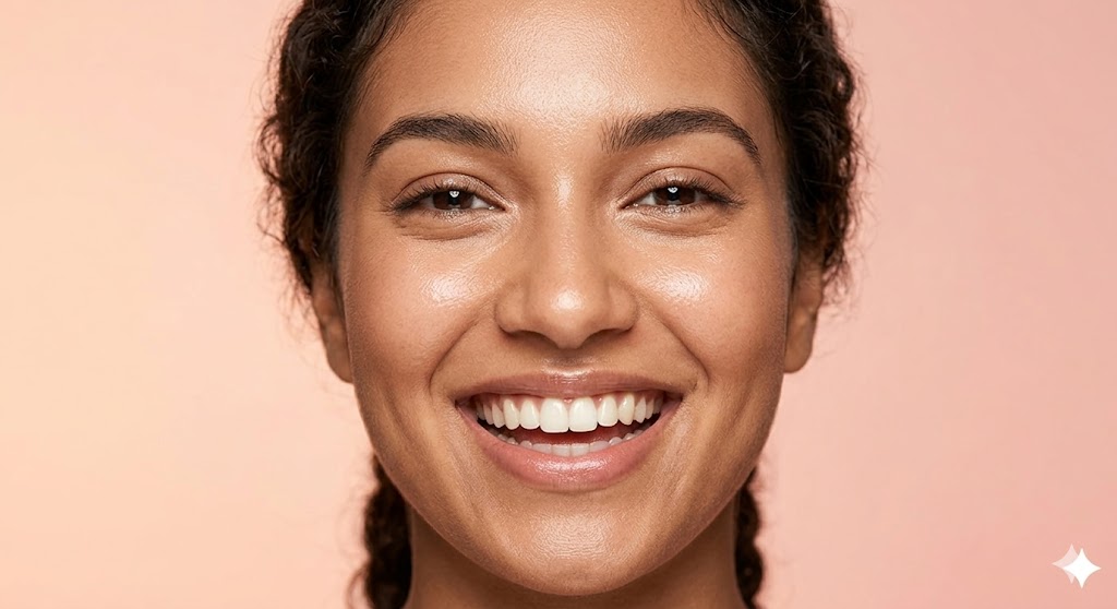 Sensoria visual showing AI glow score with skincare results.