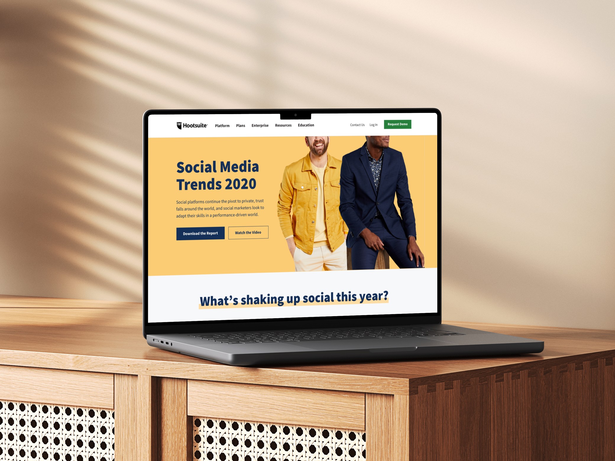 A mockup for iPhone on a table