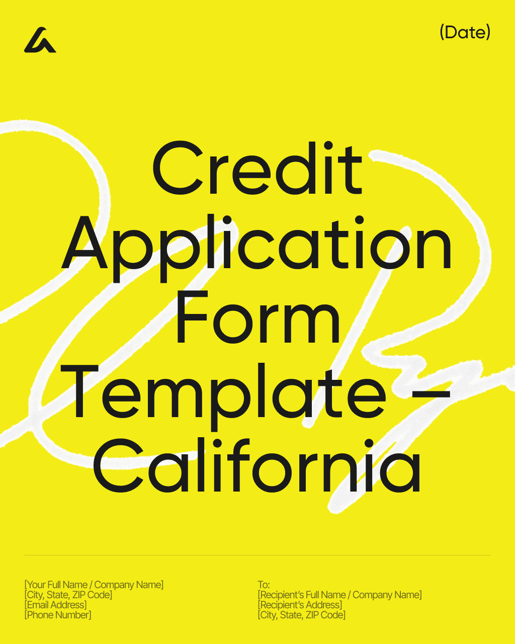 Credit Application Form Template – California