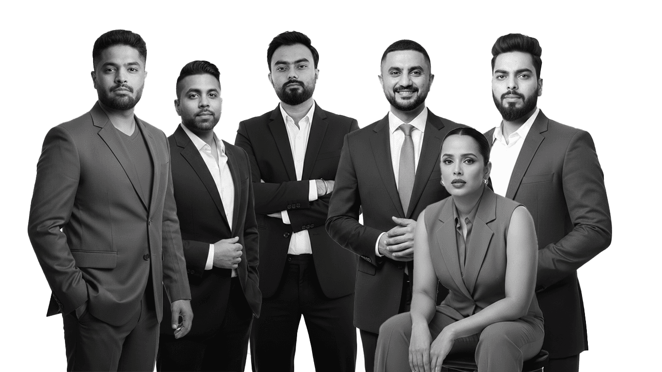 Hand holding a smartphone with a blank screen against a dark background.