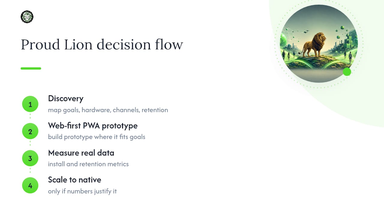 How Proud Lion Studios Approaches This Decision — overview diagram