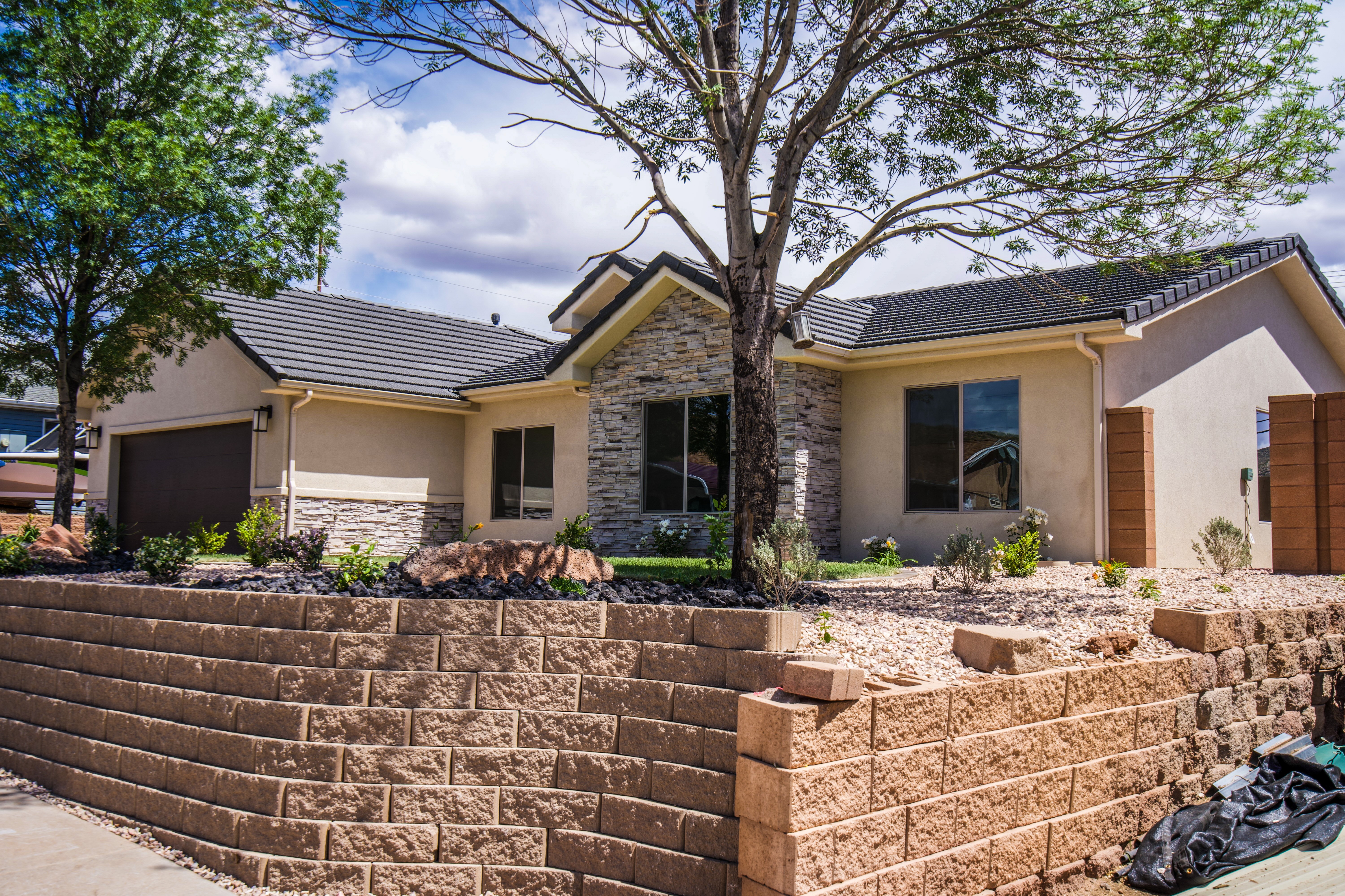 Updated residential exterior in Hurricane, Utah with modern architectural finishes.