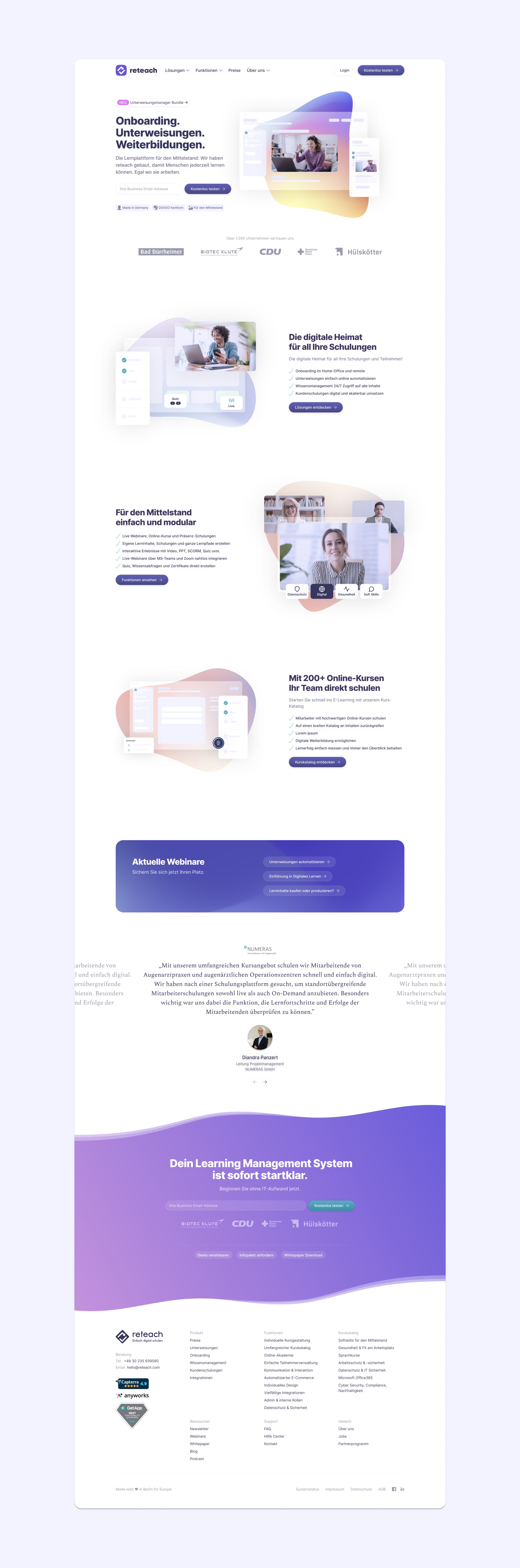 Homepage design