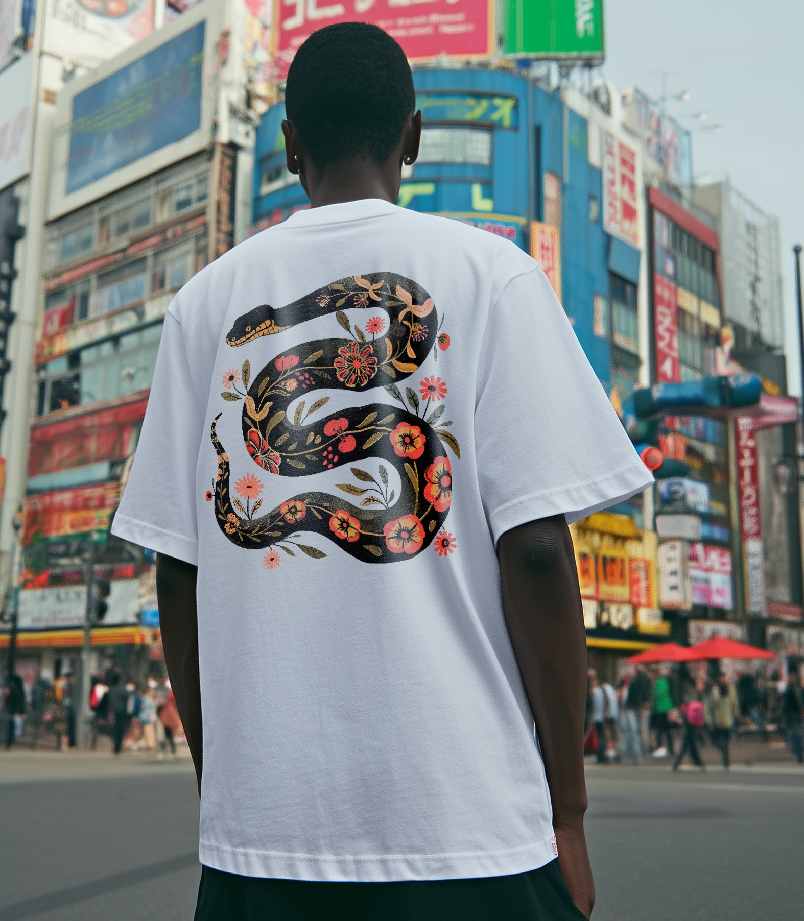 alt="japan street style photo with EST merch"