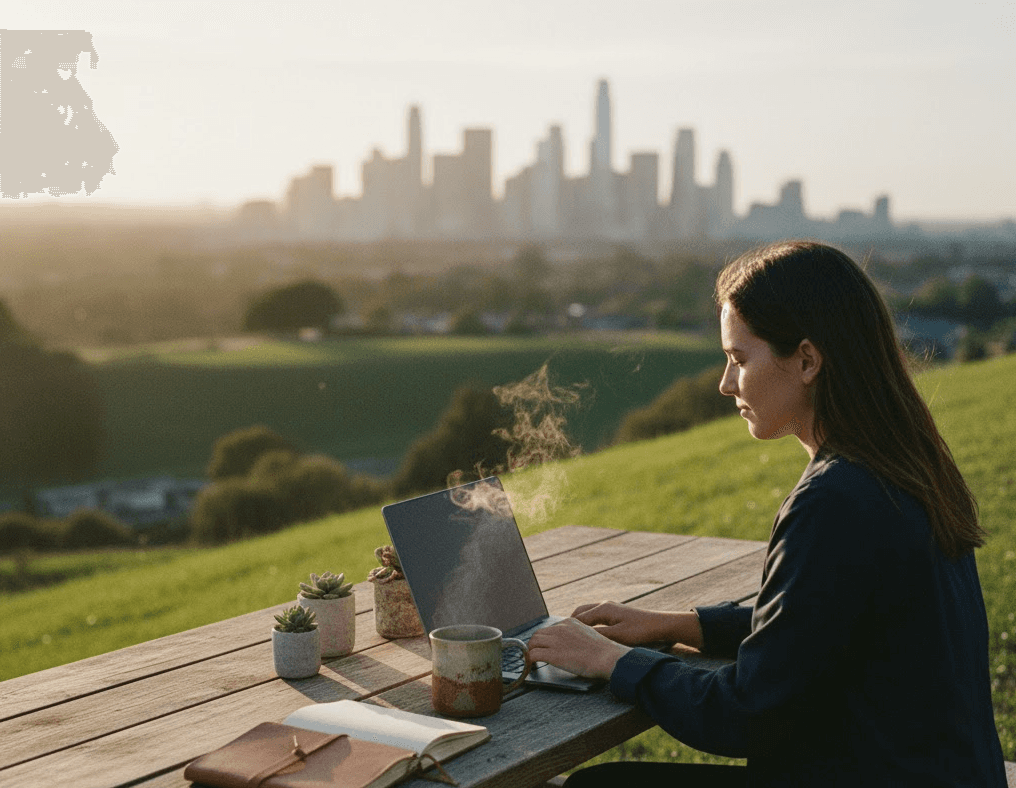 Person sitting at a desk with a laptop and text ‘How to Use Mem’s AI Summarize Feature to Save Time, Stay Focused, and Get Organized,’ illustrating Mem’s AI-powered summarization tool for productivity and knowledge management.