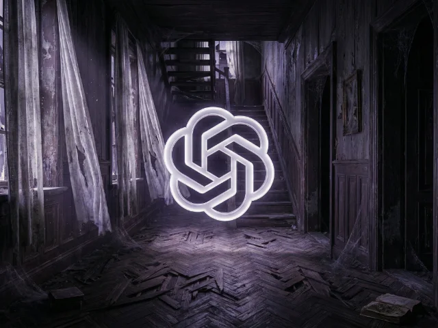 logo de chatgpt dans un manoir hanté