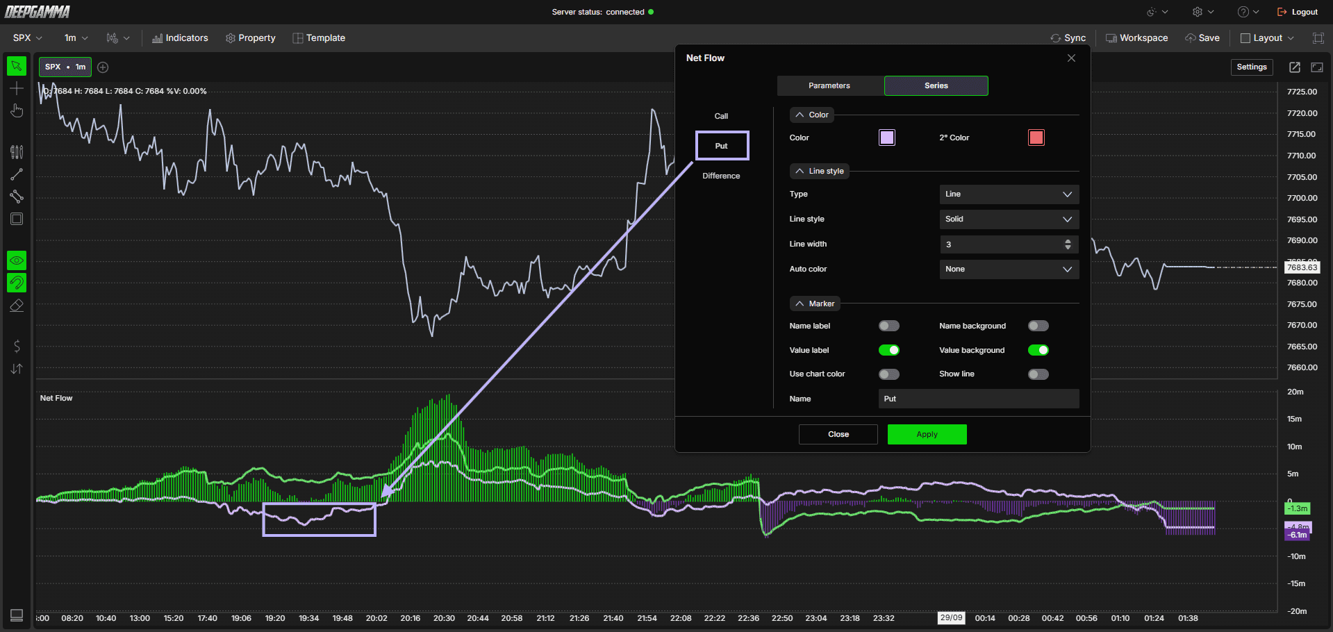Option Net Flow - DeepGamma Web. Series screenshot 8.