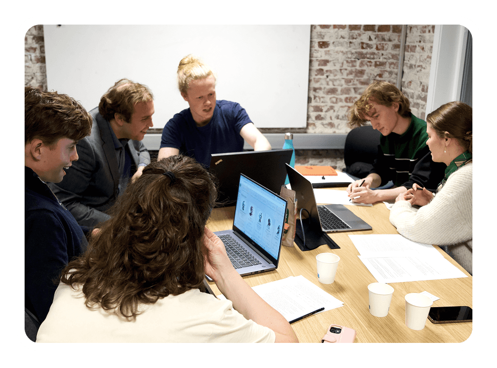 Engaged workshop participants in philosophical dialogue