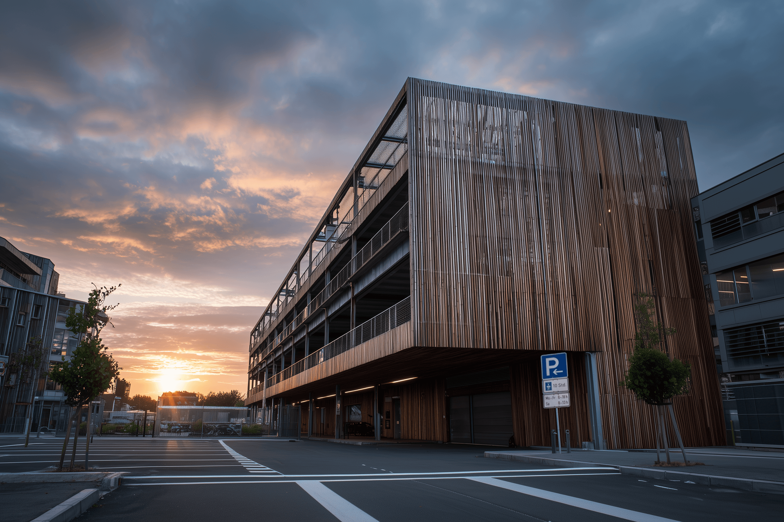 Leere Parkplatzfläche