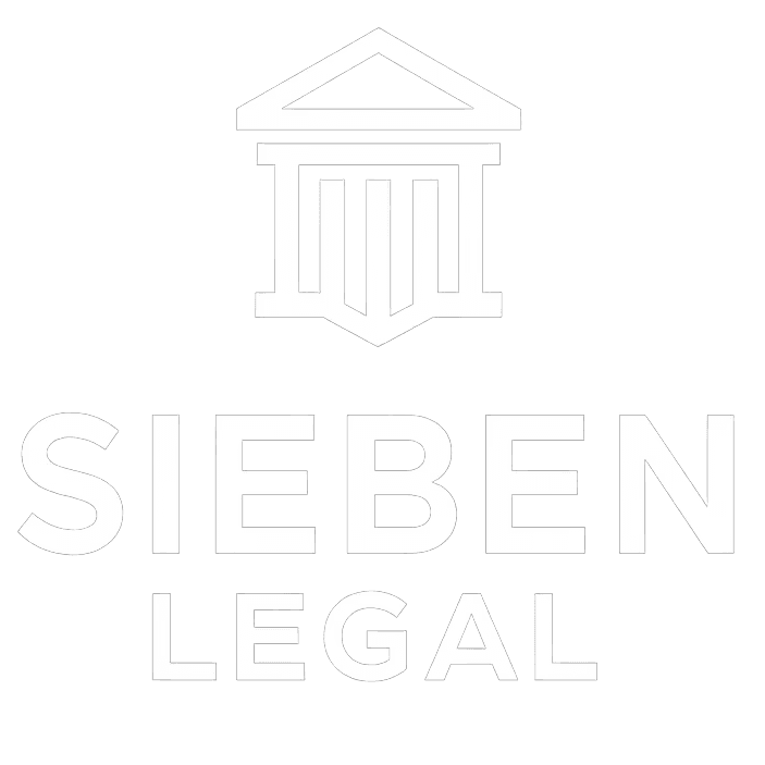 Logo Sieben Legal in witte kleur