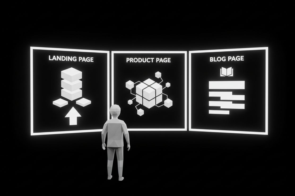 A strategist comparing different types of web pages