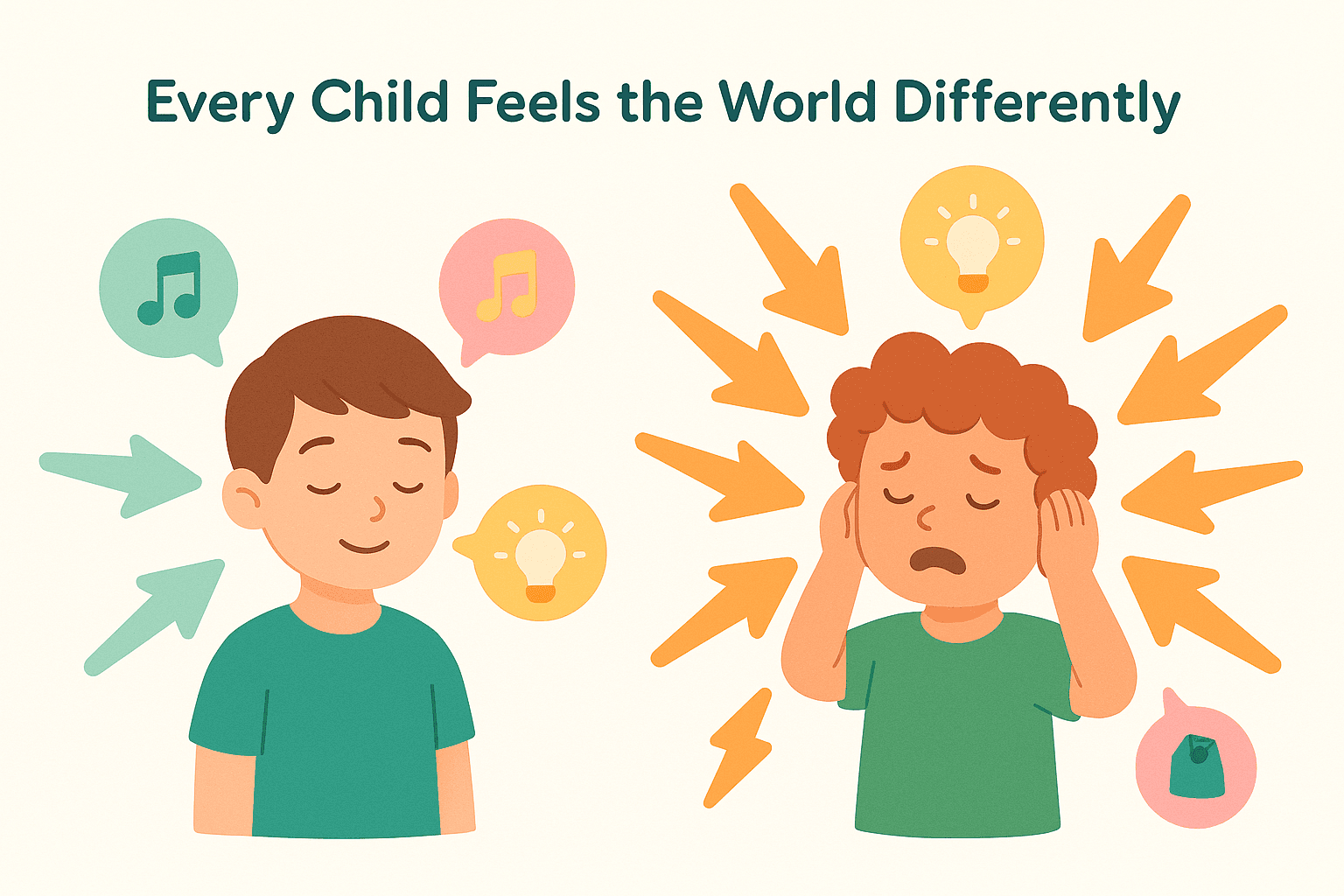 An illustrated infographic showing two children's silhouettes