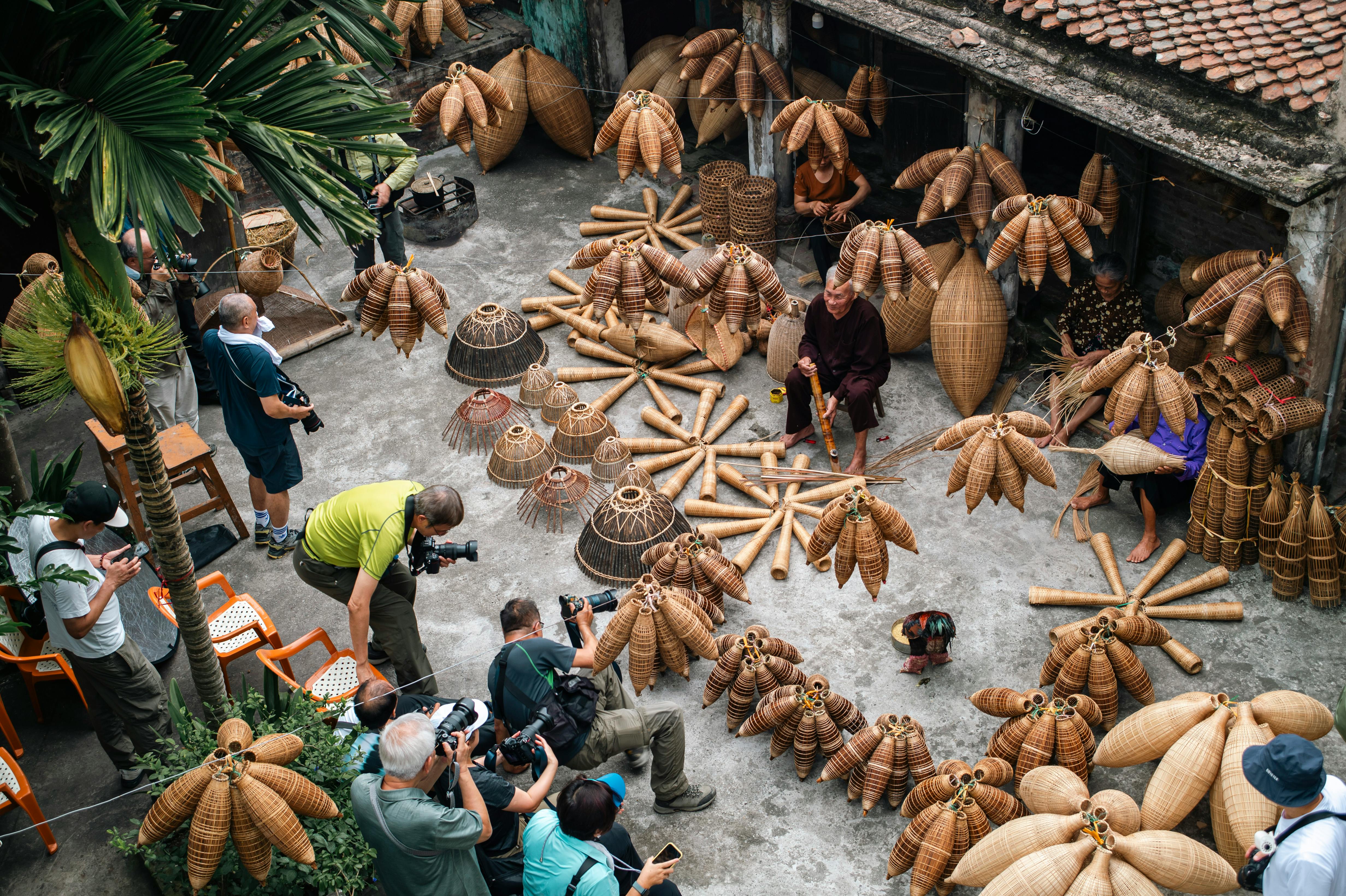 Fishing net being made in Phu Vinh Craft Village