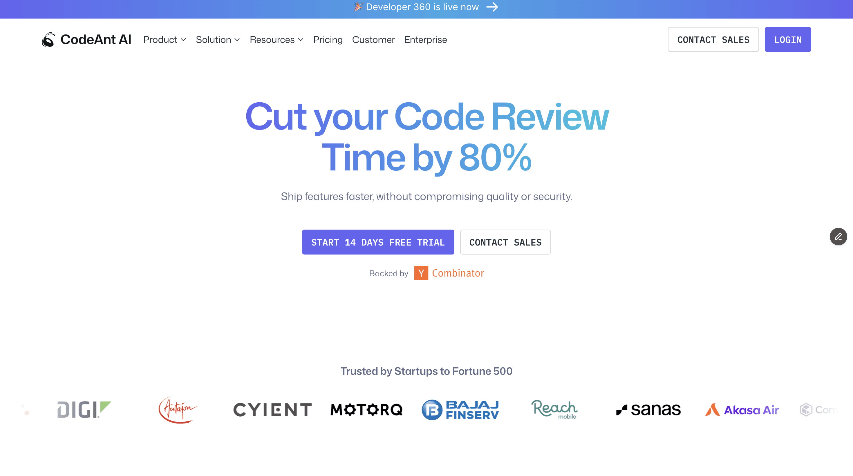 codeant.ai code review dashboard. this is the best sonarqube alternative.