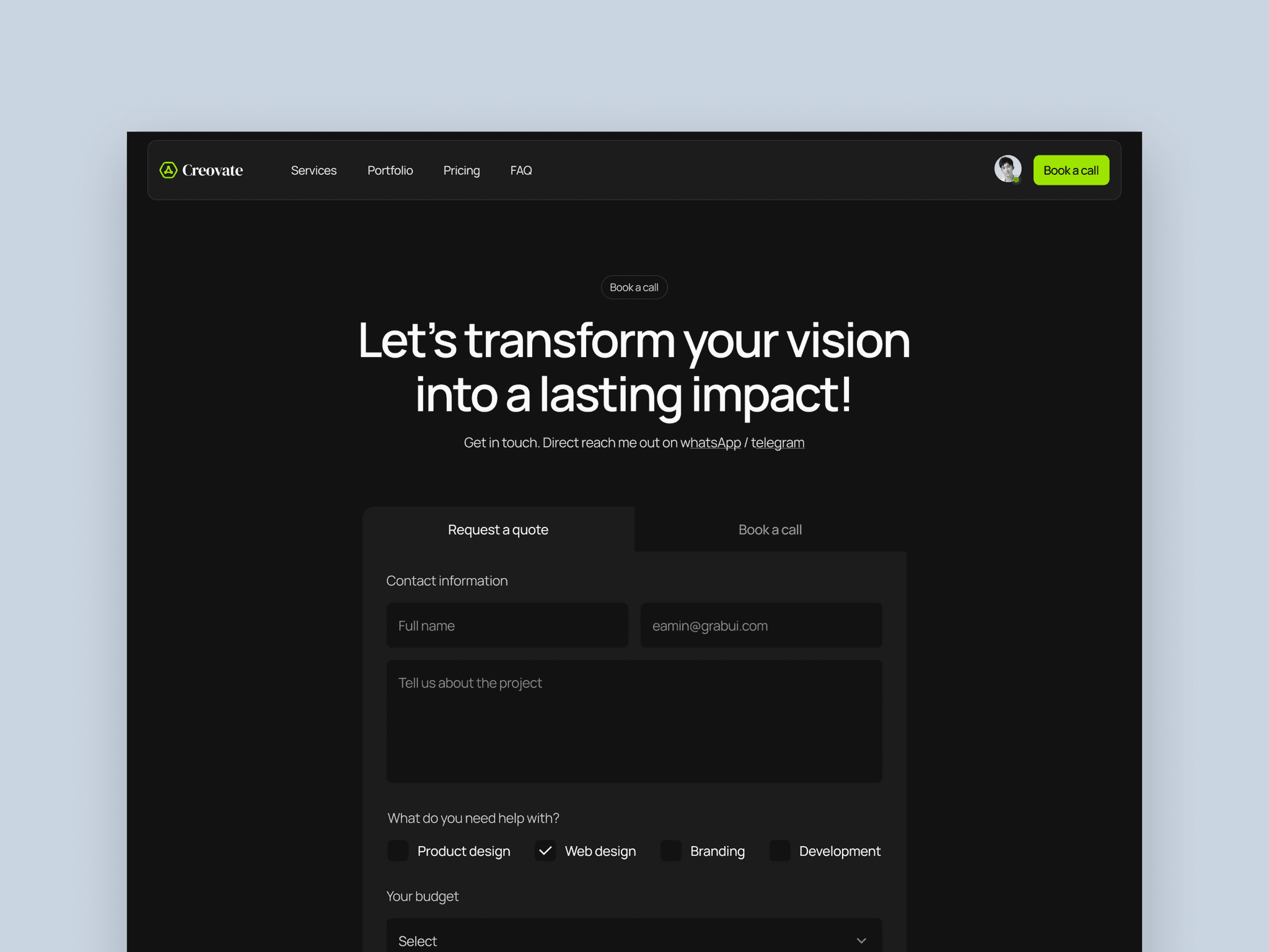 Modern Website Template for Creative Agencies
