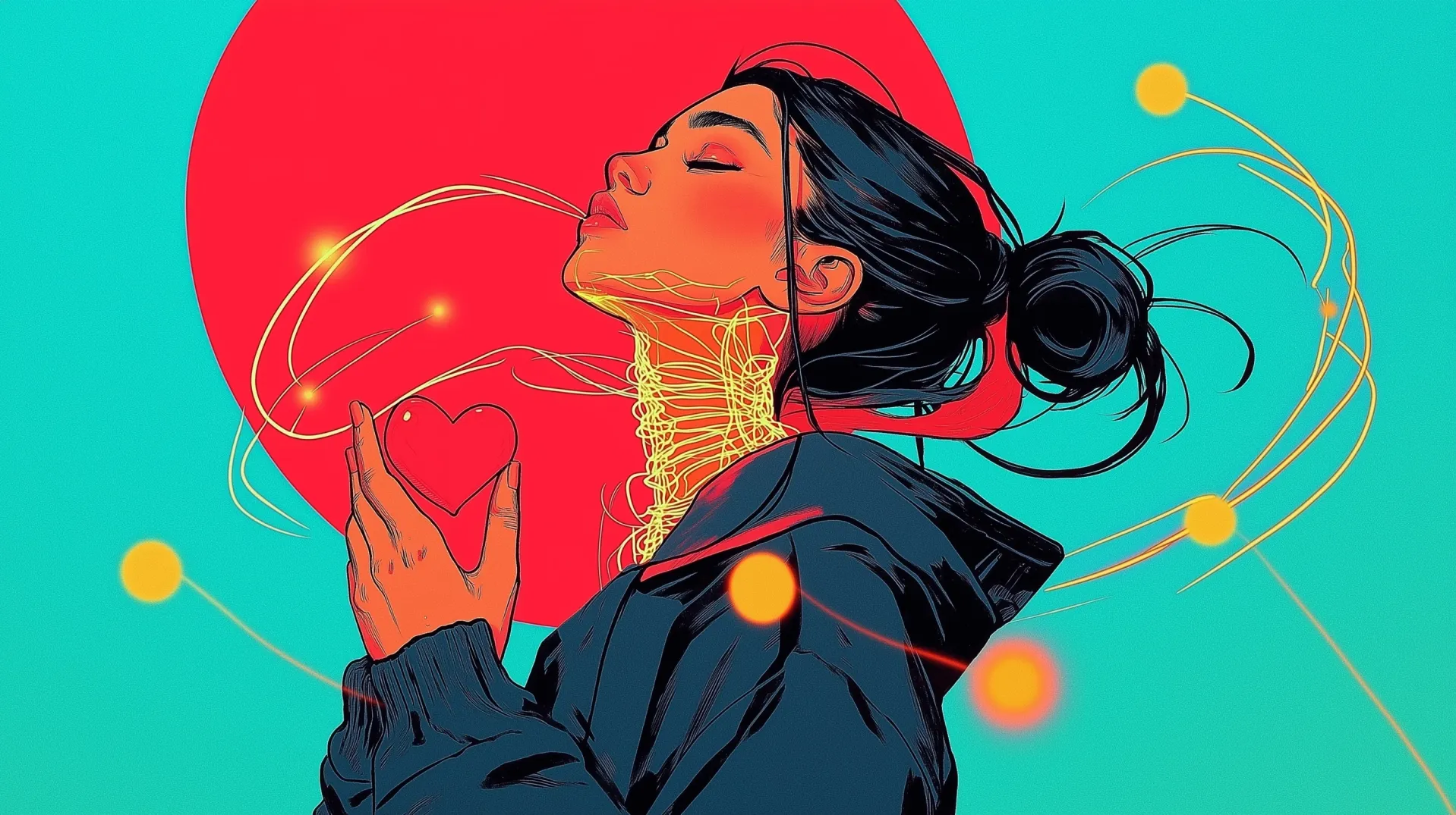 Illustration einer Frau die ihr Nervensystem heilt