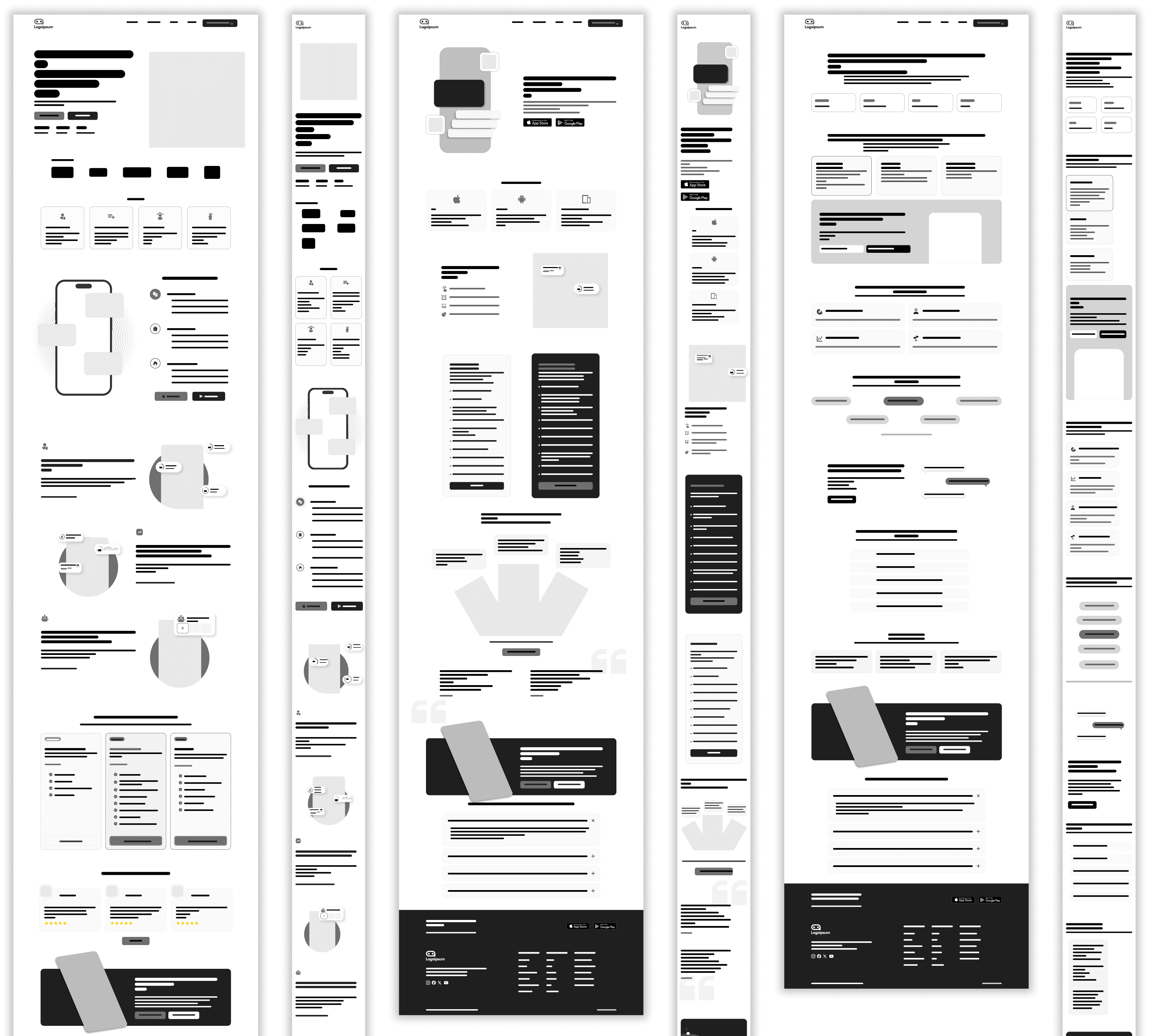 Website wireframes
