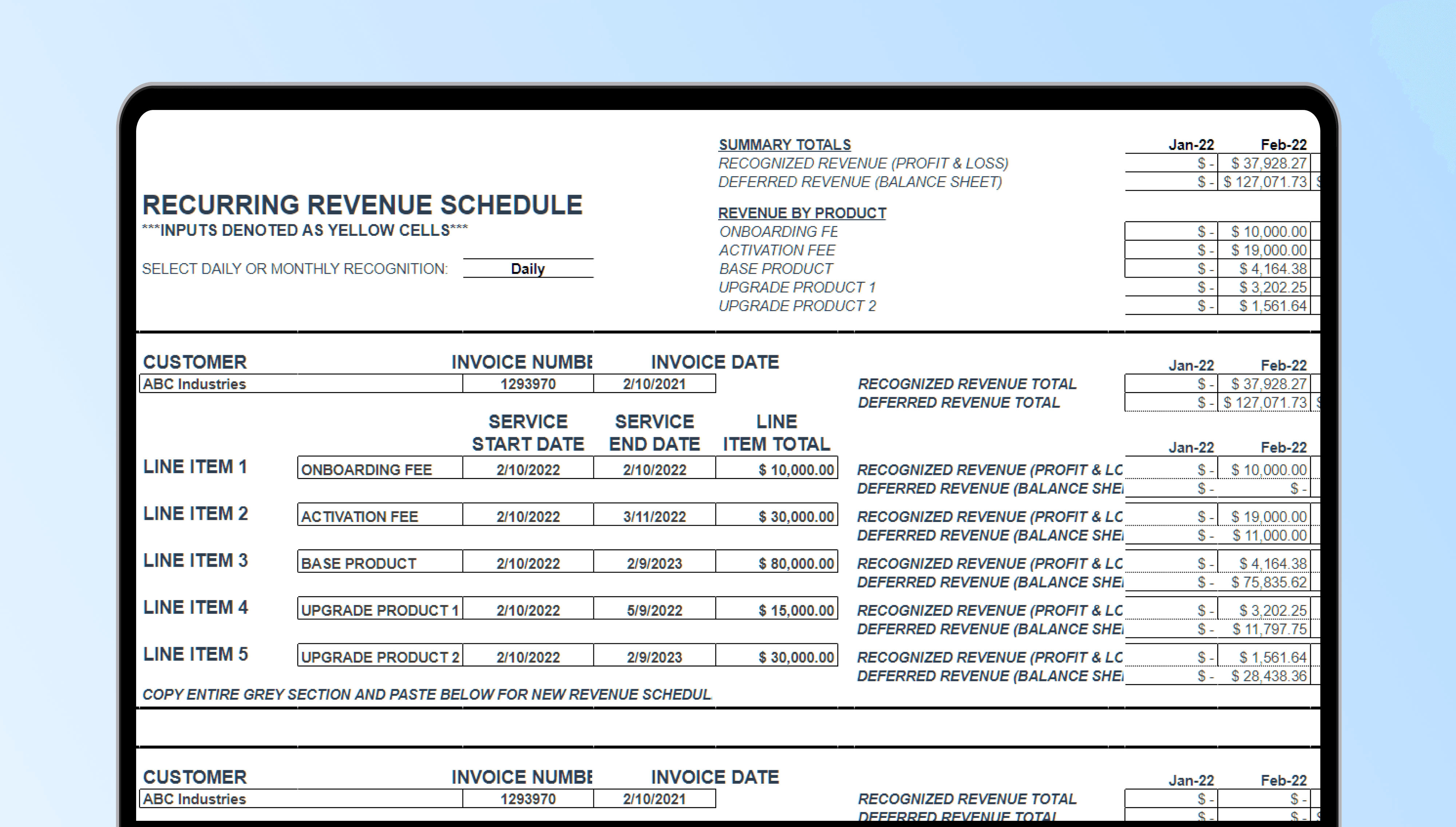 Revenue Recognition calculator